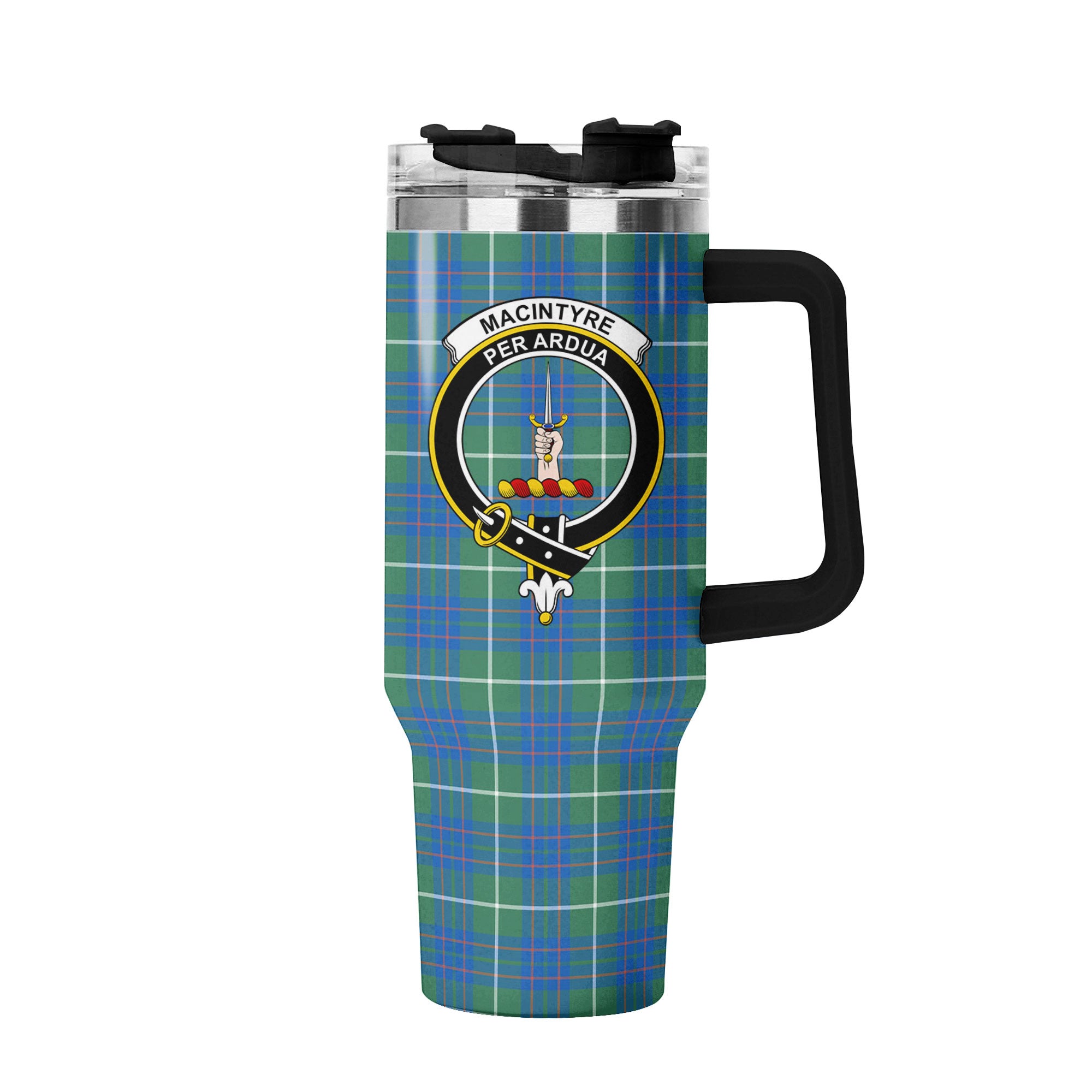 MacIntyre Hunting Ancient Tartan Crest 40 oz Insulated Tumbler with Handle