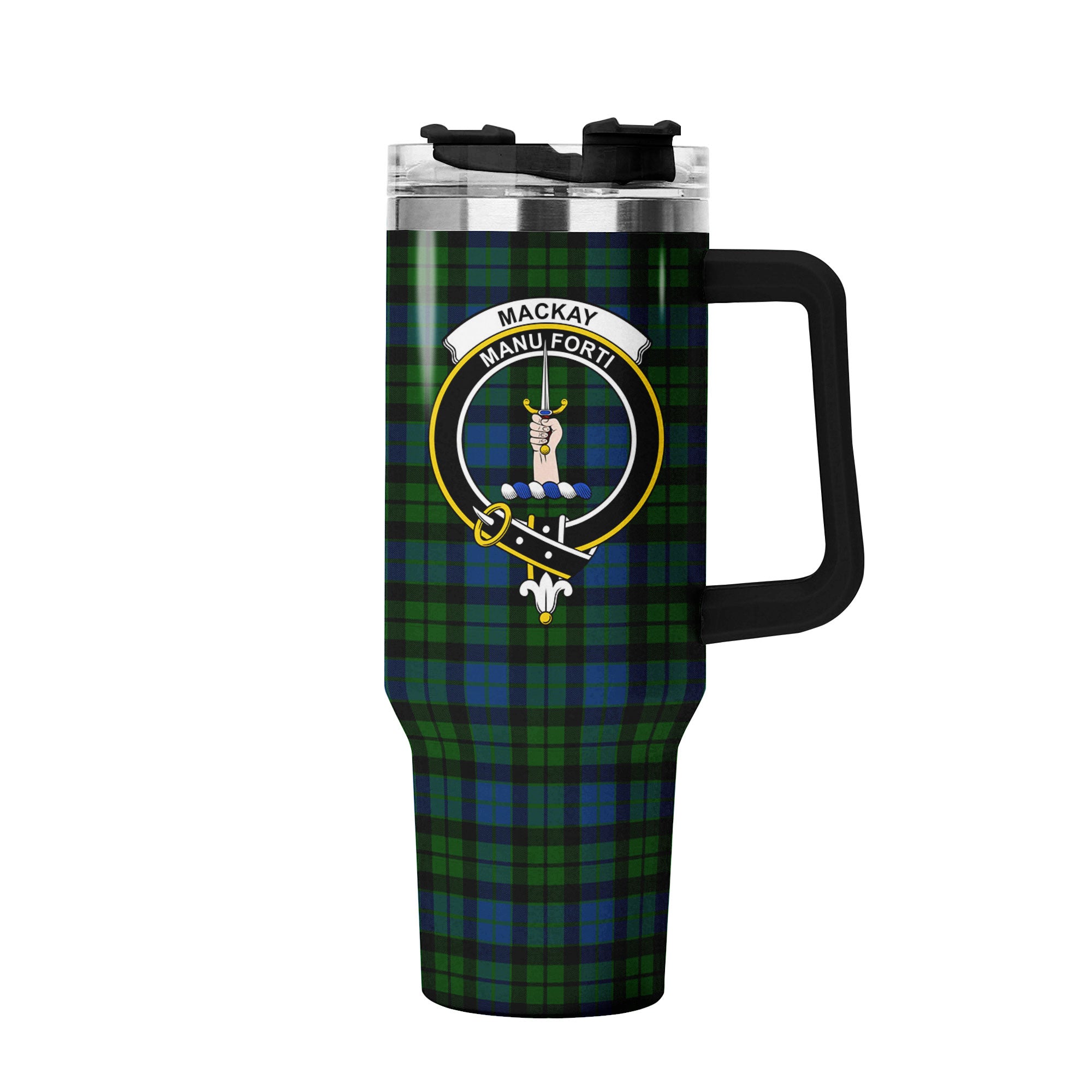 MacKay Modern Tartan Crest 40 oz Insulated Tumbler with Handle