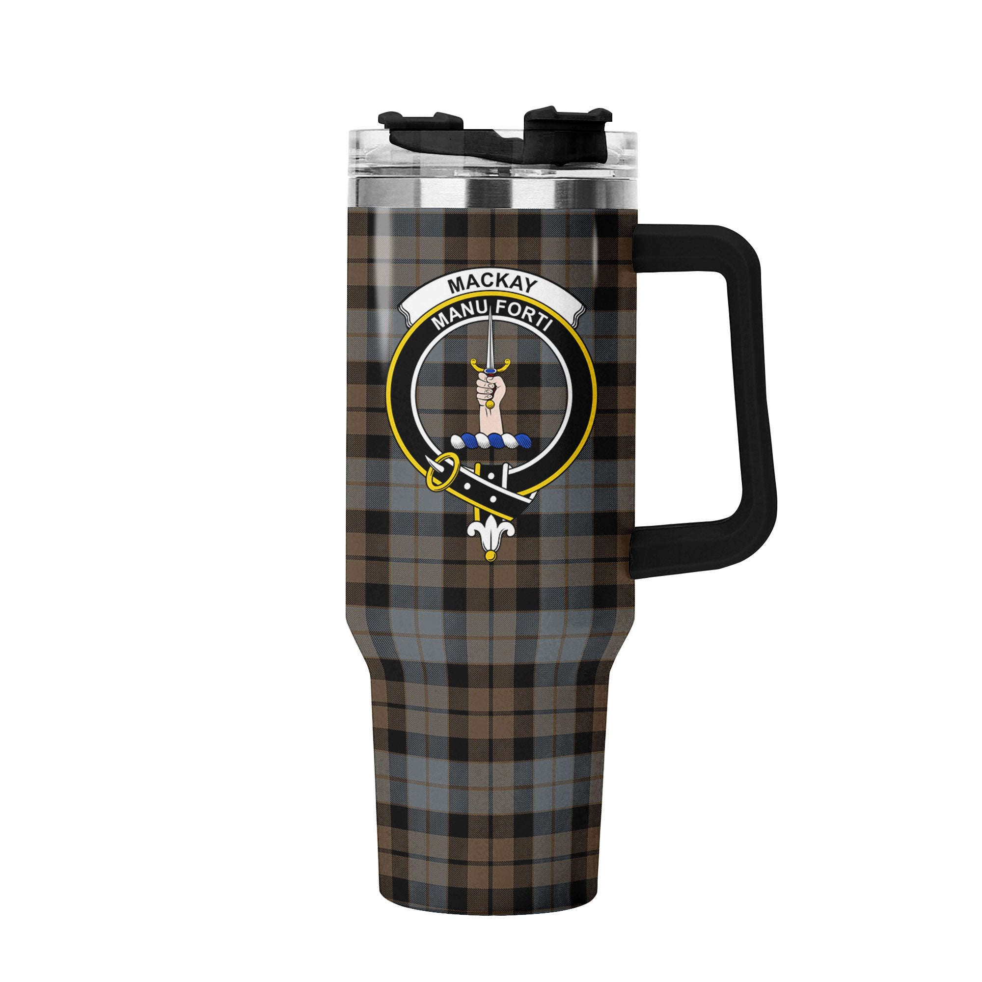 MacKay Weathered Tartan Crest 40 oz Insulated Tumbler with Handle