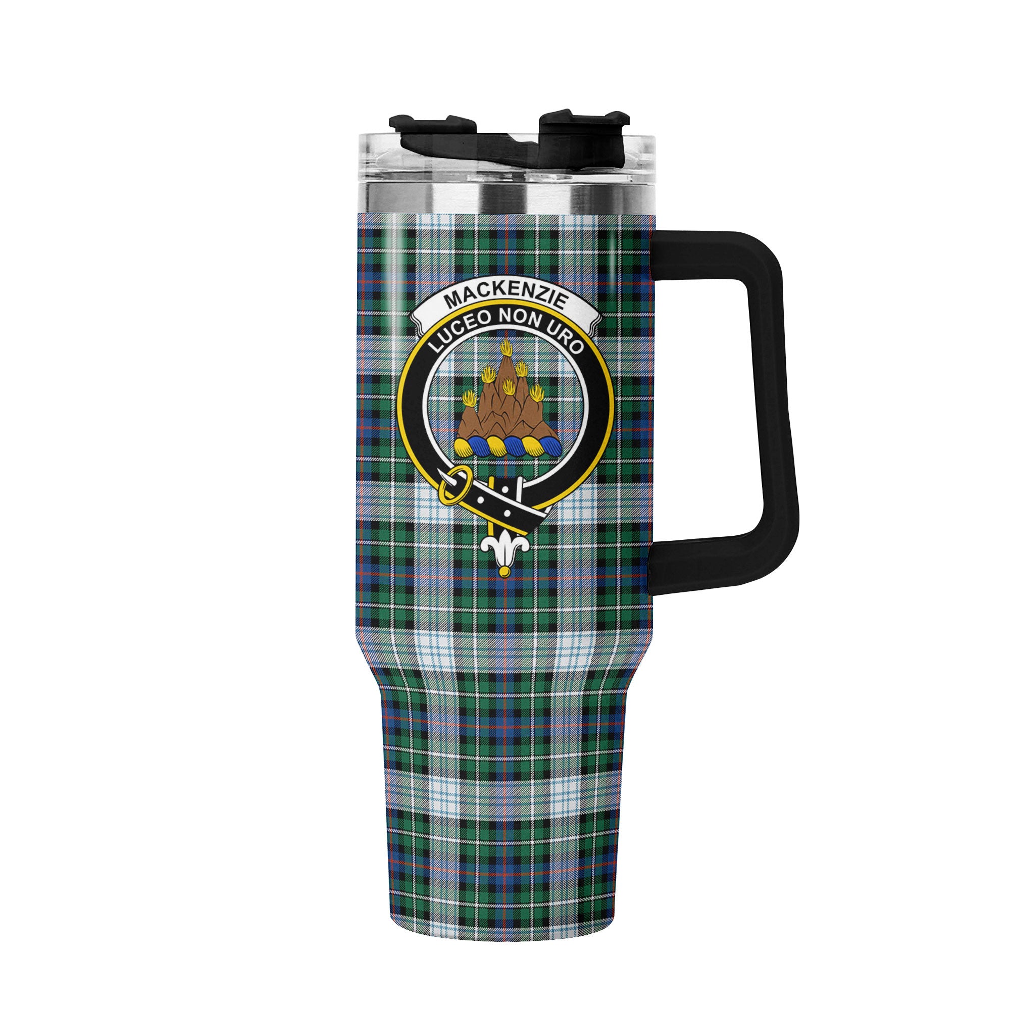 MacKenzie Dress Ancient Tartan Crest 40 oz Insulated Tumbler with Handle