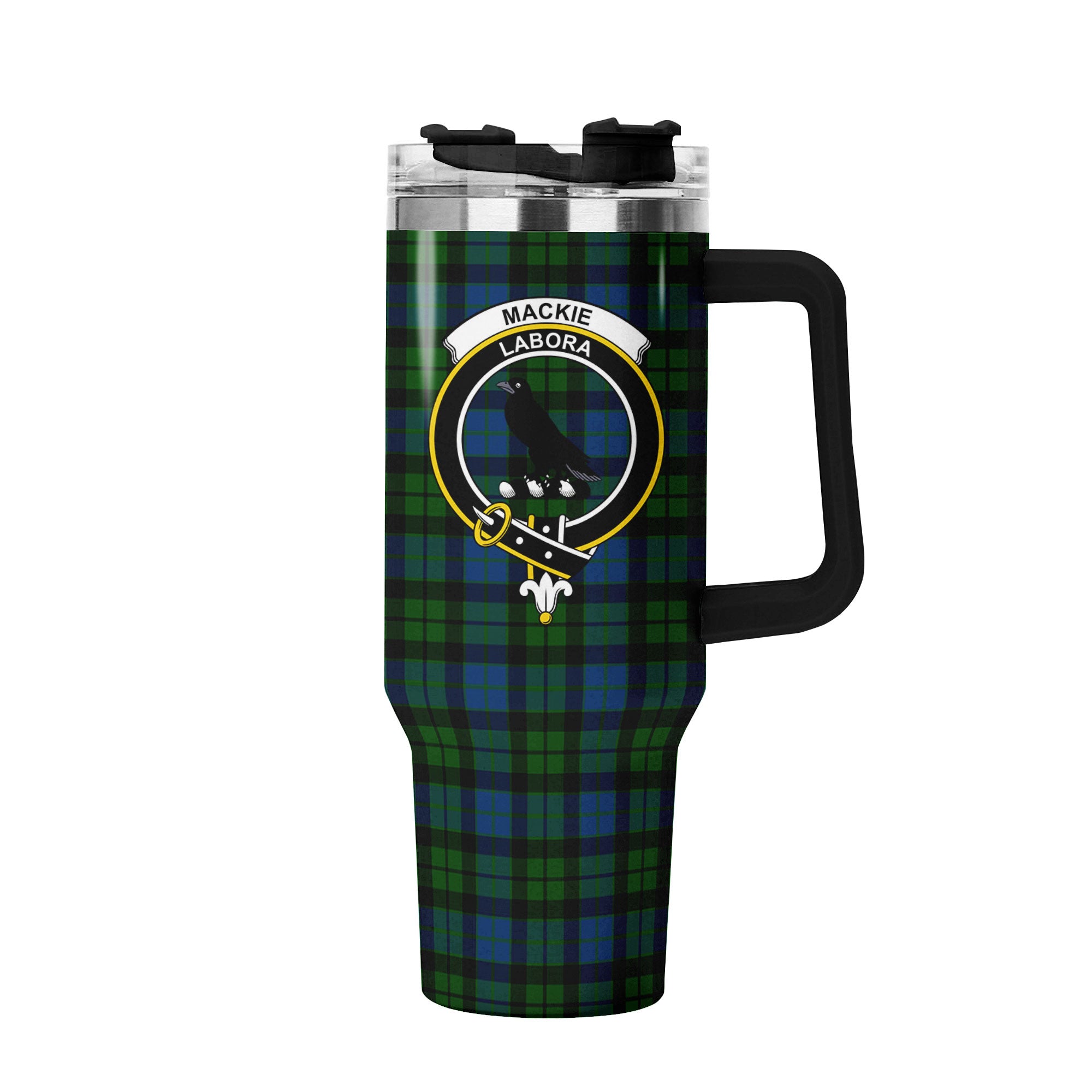 MacKie Tartan Crest 40 oz Insulated Tumbler with Handle