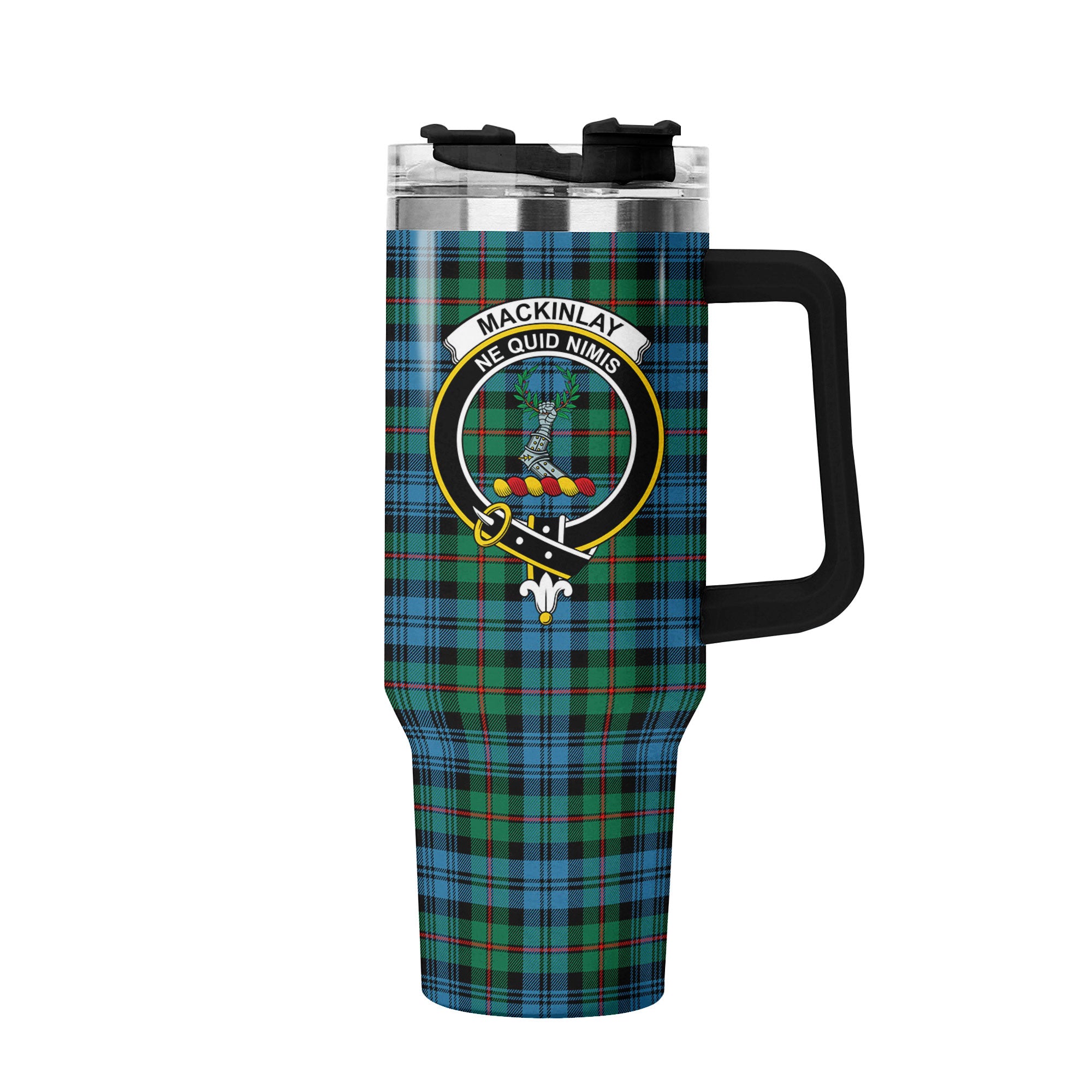 MacKinlay Ancient Tartan Crest 40 oz Insulated Tumbler with Handle