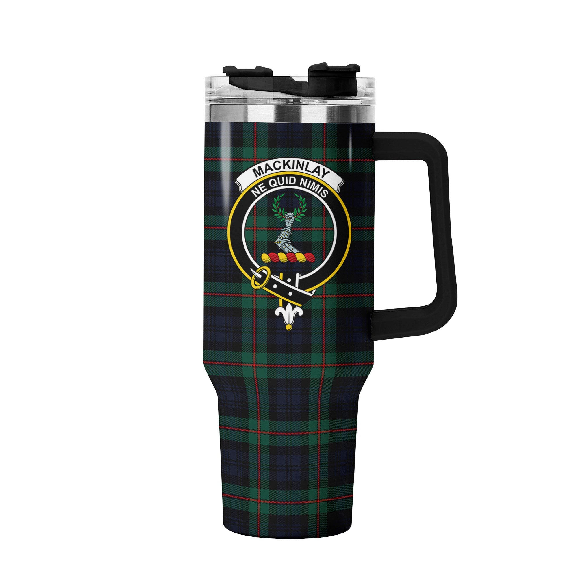 MacKinlay Modern Tartan Crest 40 oz Insulated Tumbler with Handle