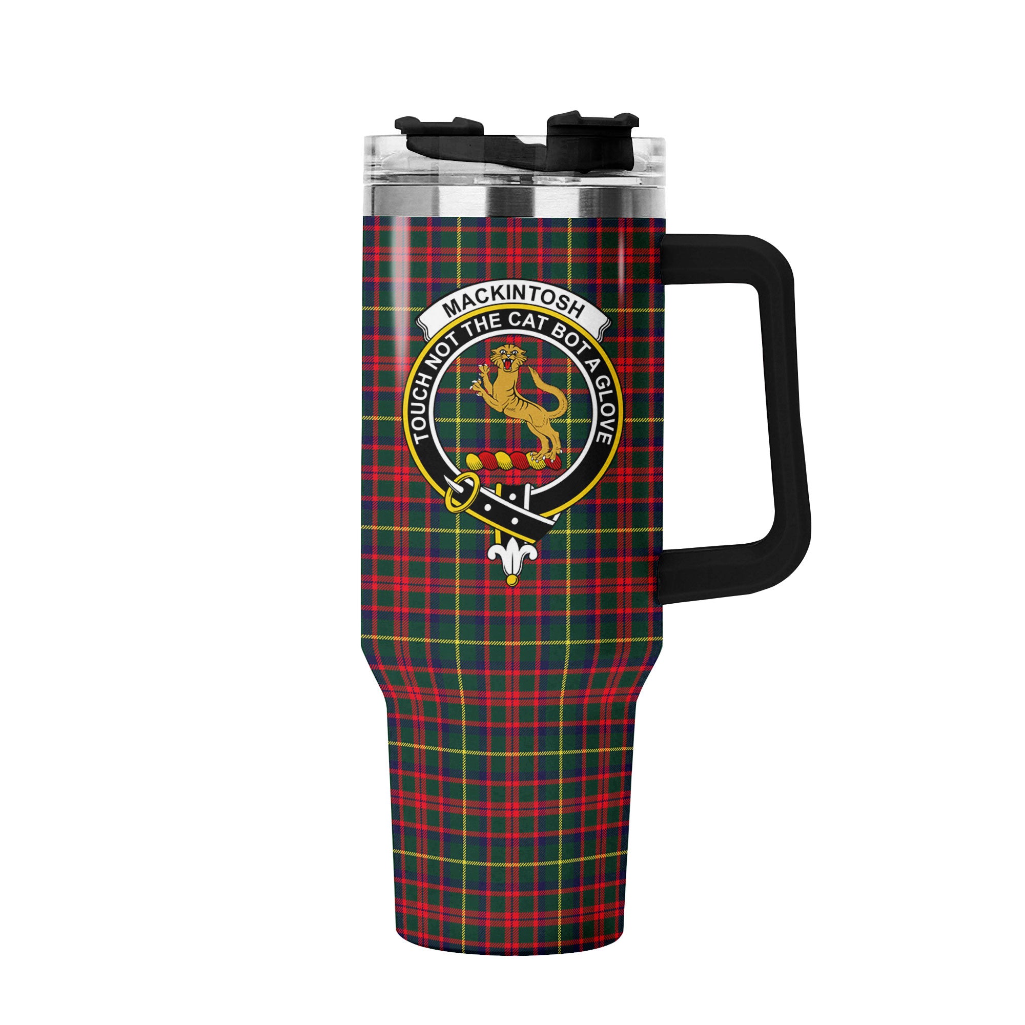 MacKintosh Hunting Modern Tartan Crest 40 oz Insulated Tumbler with Handle