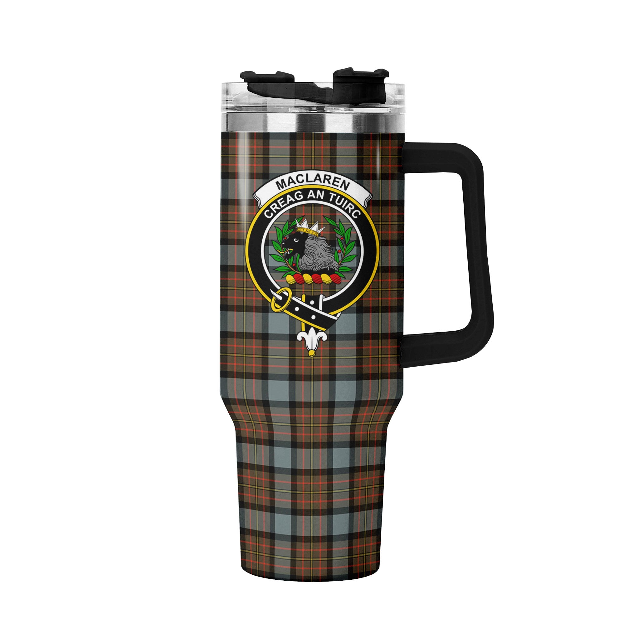 MacLaren Weathered Tartan Crest 40 oz Insulated Tumbler with Handle