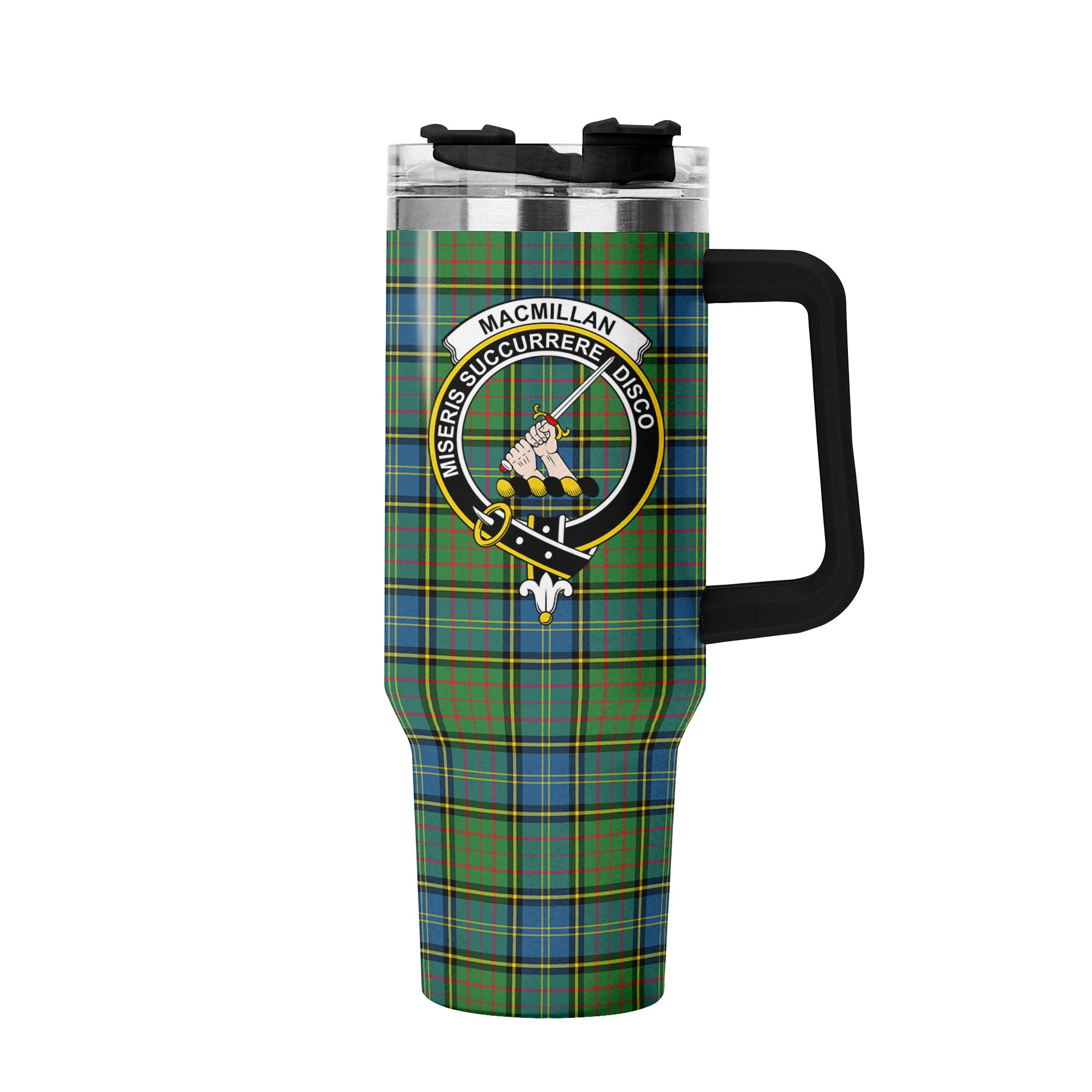 MacMillan Hunting Ancient Tartan Crest 40 oz Insulated Tumbler with Handle