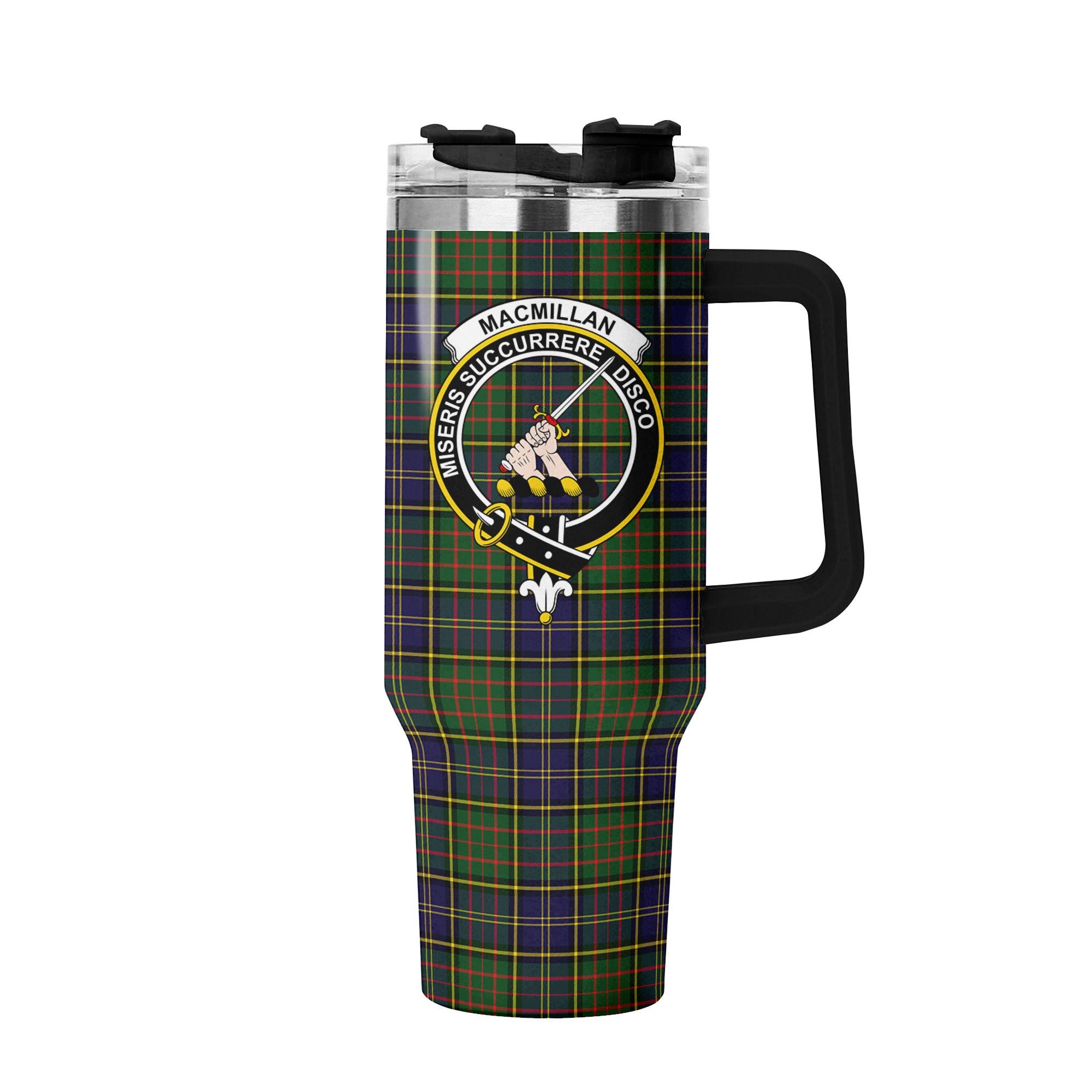 MacMillan Hunting Modern Tartan Crest 40 oz Insulated Tumbler with Handle
