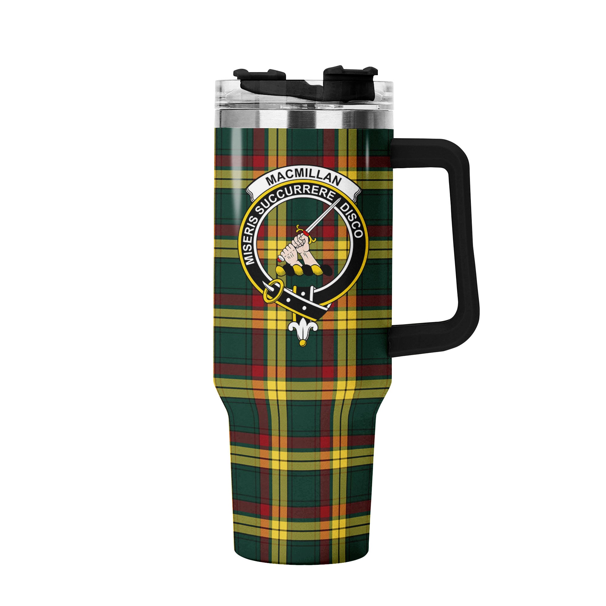 MacMillan Old Modern Tartan Crest 40 oz Insulated Tumbler with Handle
