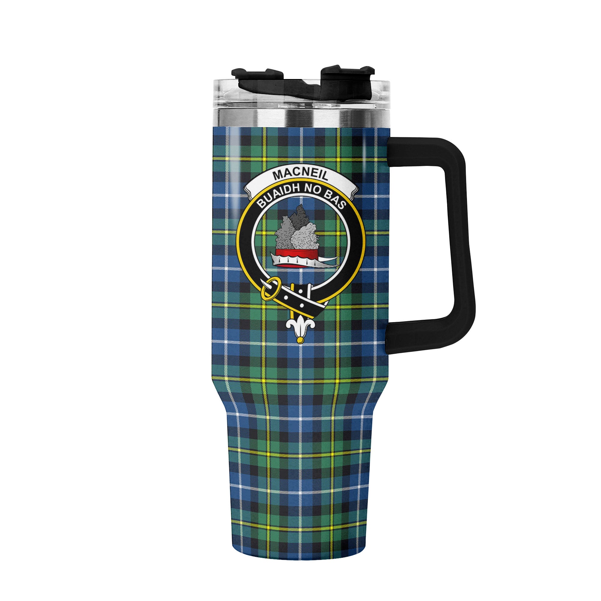 MacNeil of Barra Ancient Tartan Crest 40 oz Insulated Tumbler with Handle