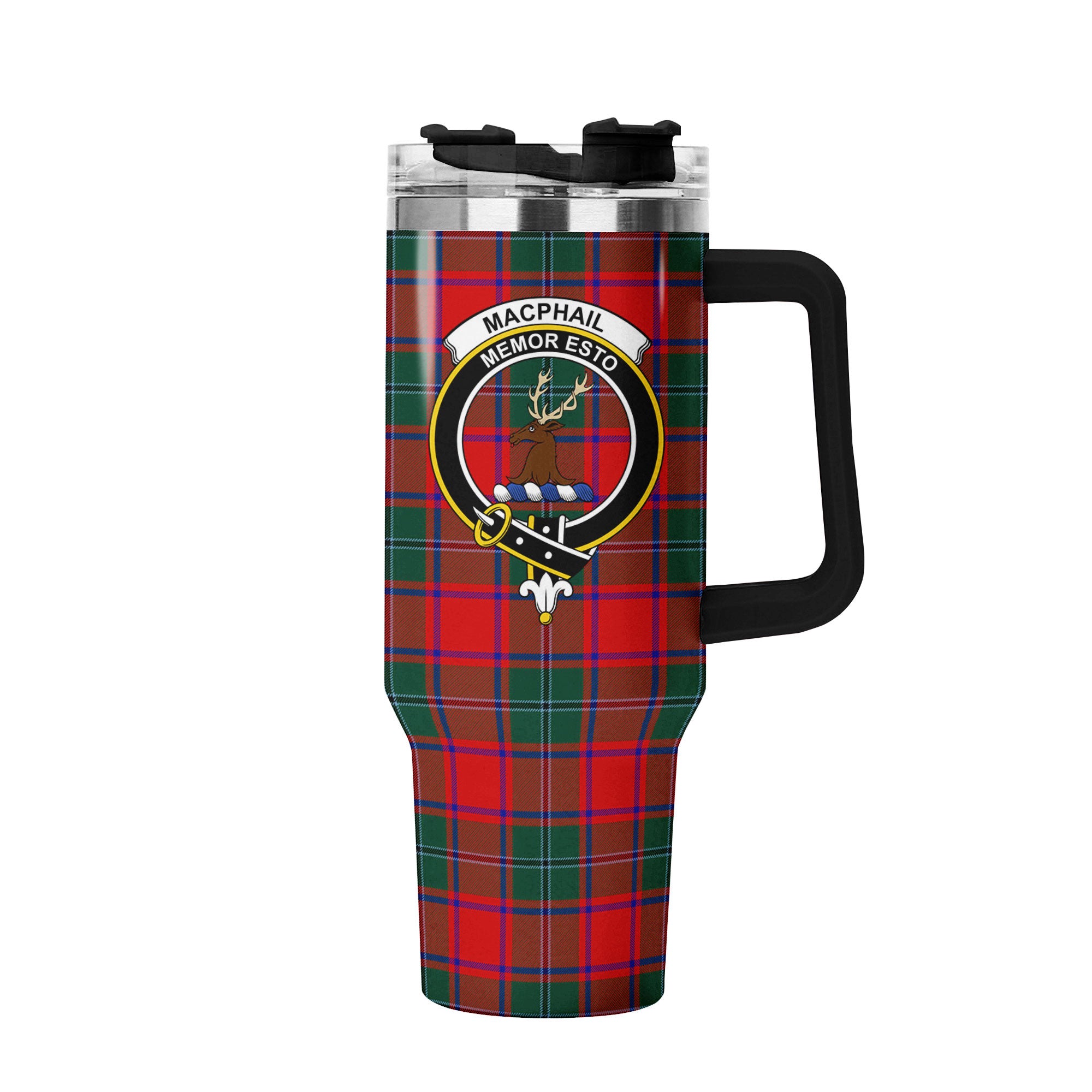 MacPhail Clan Tartan Crest 40 oz Insulated Tumbler with Handle