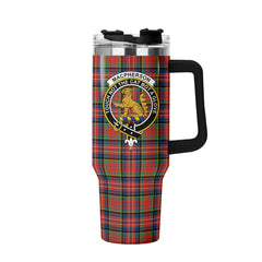 MacPherson Ancient Tartan Crest 40 oz Insulated Tumbler with Handle