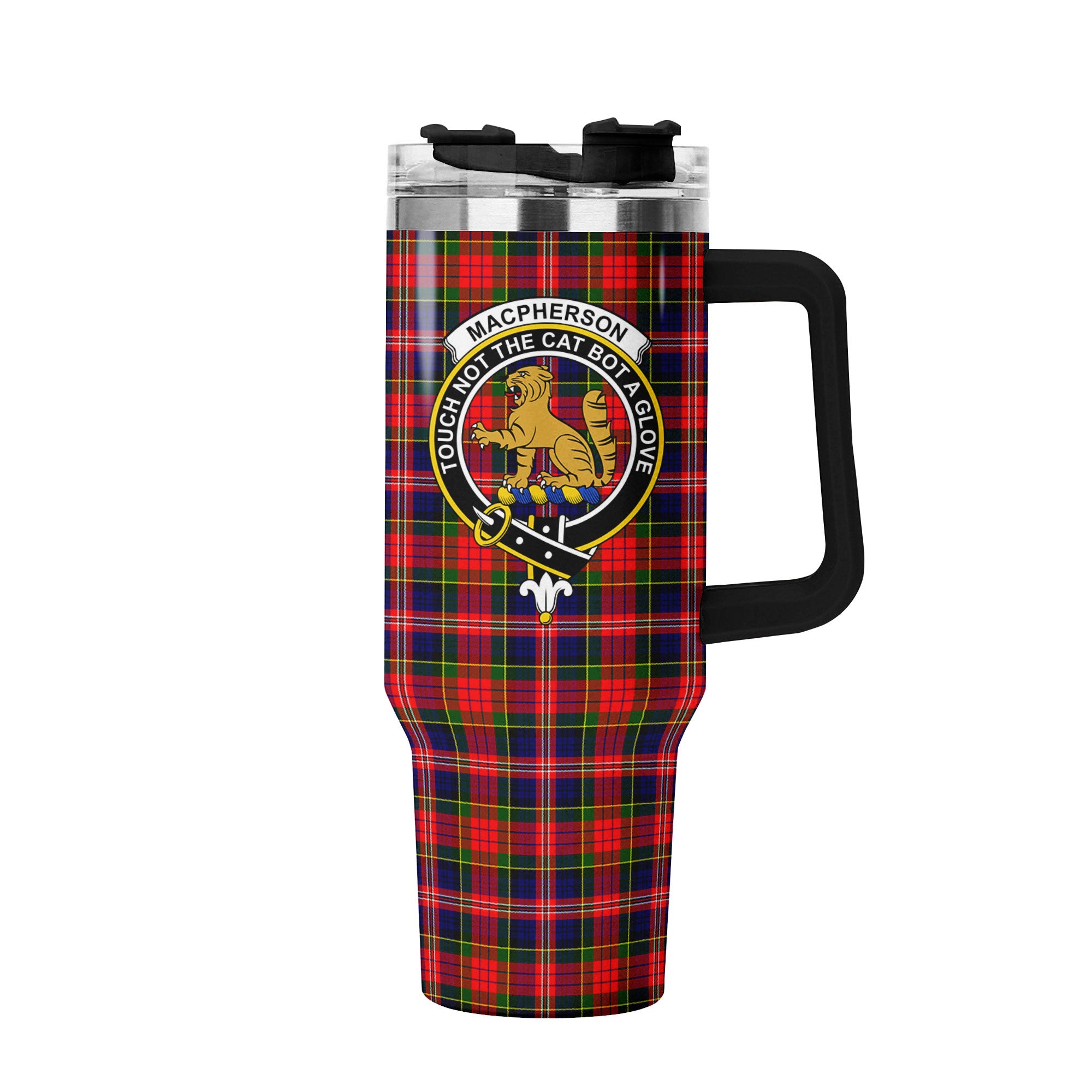 MacPherson Modern Tartan Crest 40 oz Insulated Tumbler with Handle