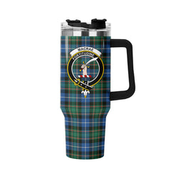 MacRae Hunting Ancient Tartan Crest 40 oz Insulated Tumbler with Handle