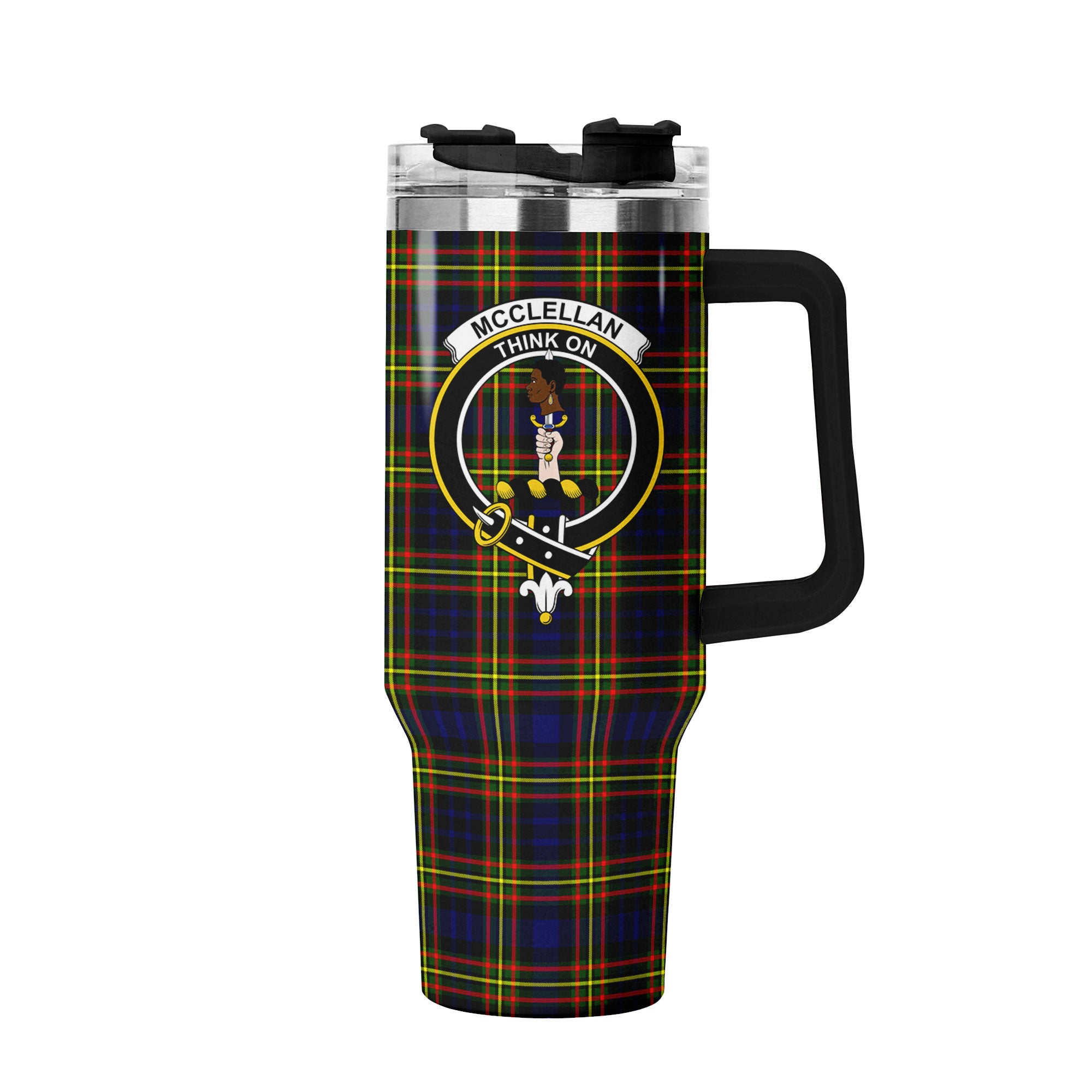McClellan Modern Tartan Crest 40 oz Insulated Tumbler with Handle
