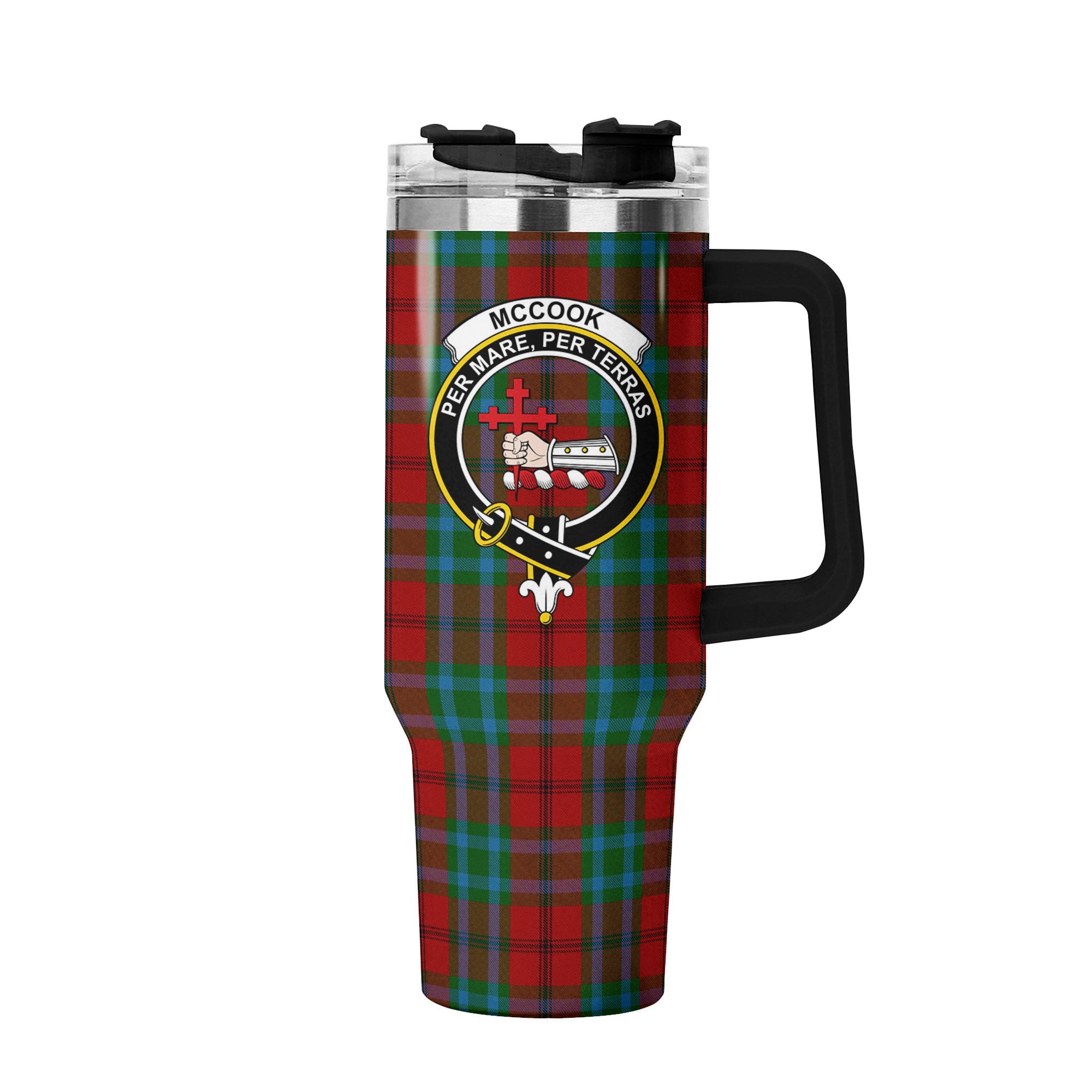 McCook Tartan Crest 40 oz Insulated Tumbler with Handle