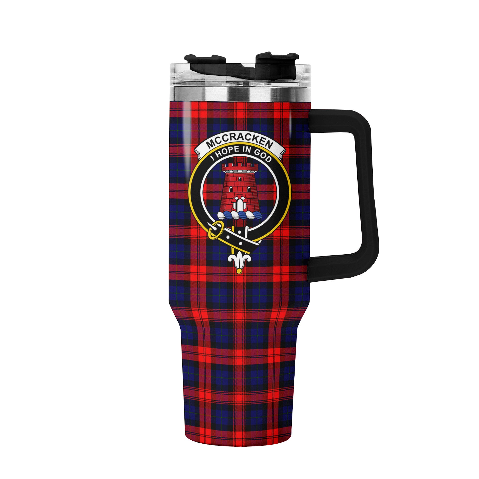 McCracken Tartan Crest 40 oz Insulated Tumbler with Handle