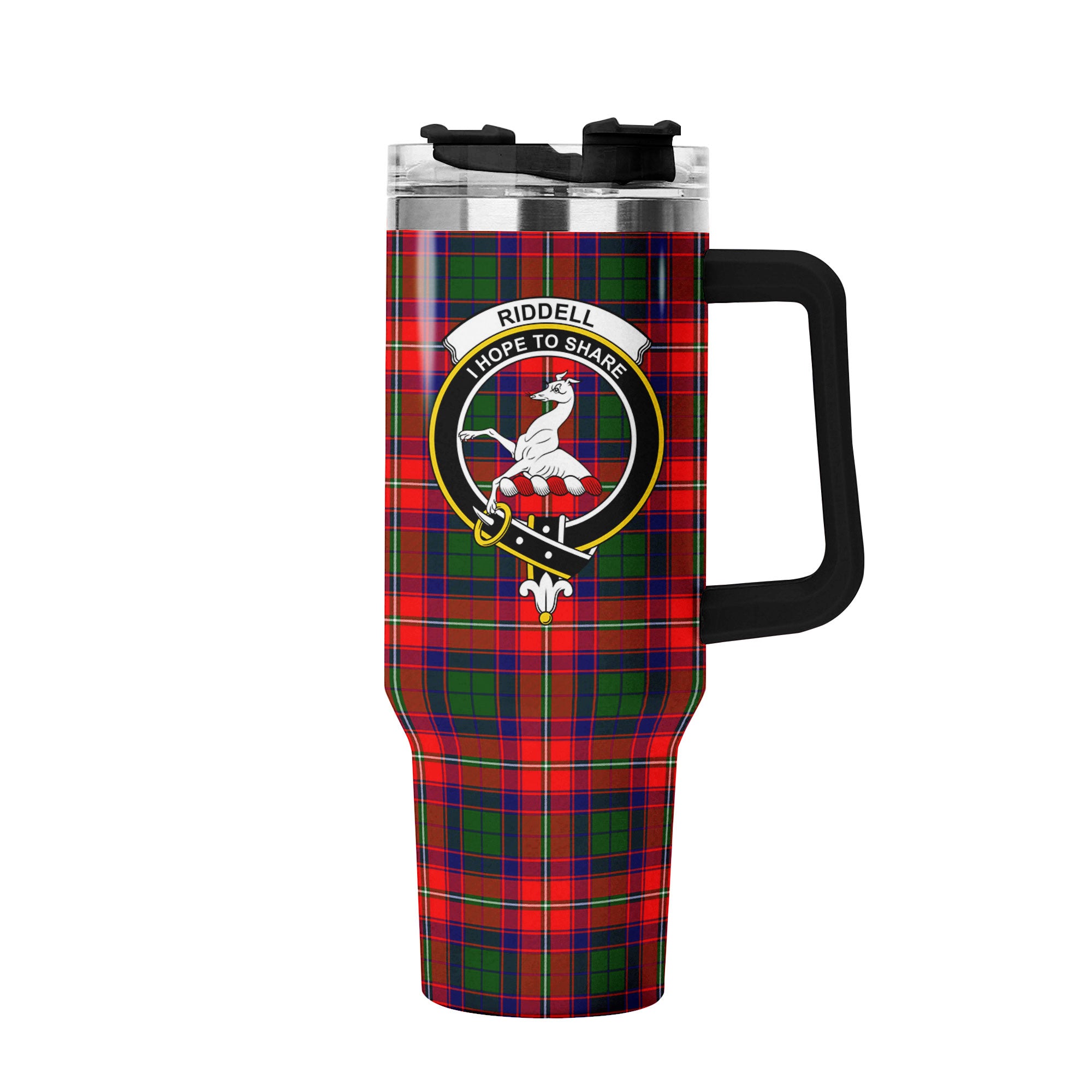 Riddell Tartan Crest 40 oz Insulated Tumbler with Handle