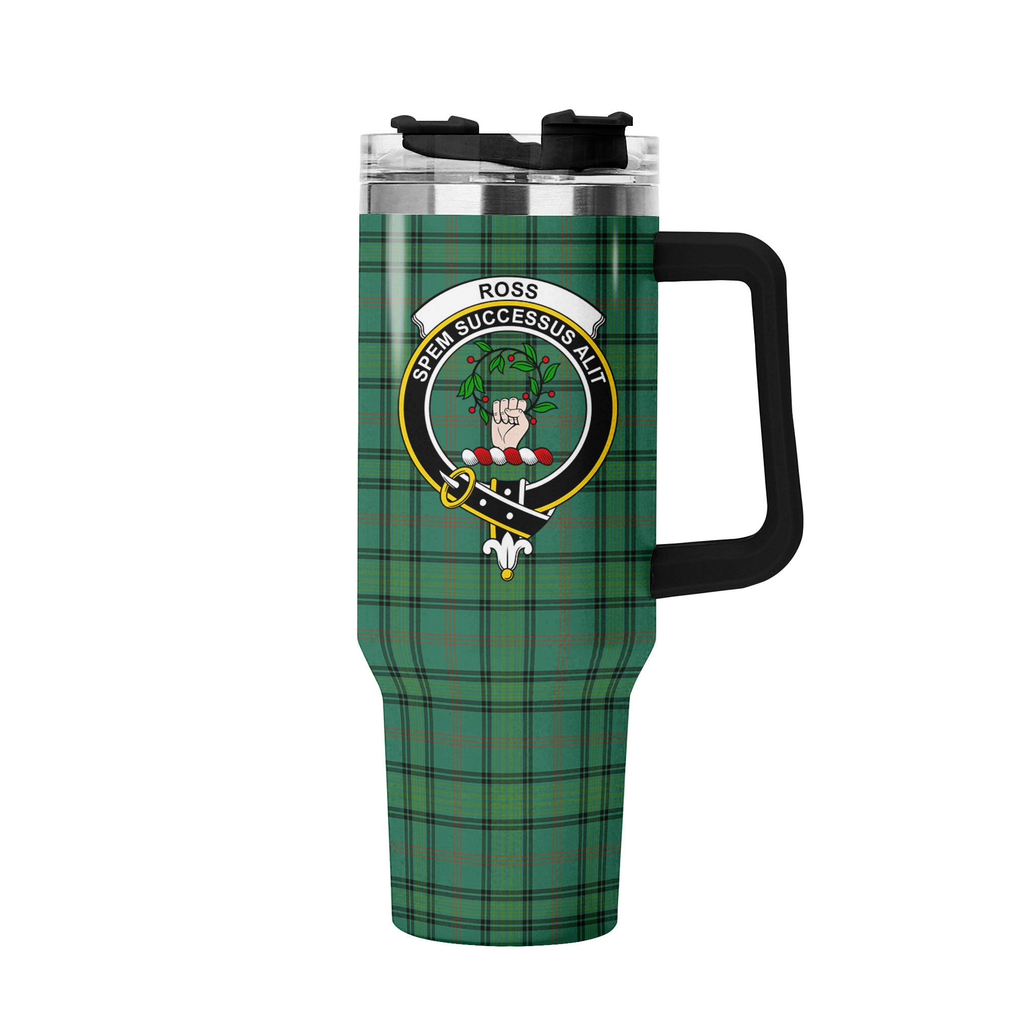 Ross Hunting Ancient Tartan Crest 40 oz Insulated Tumbler with Handle