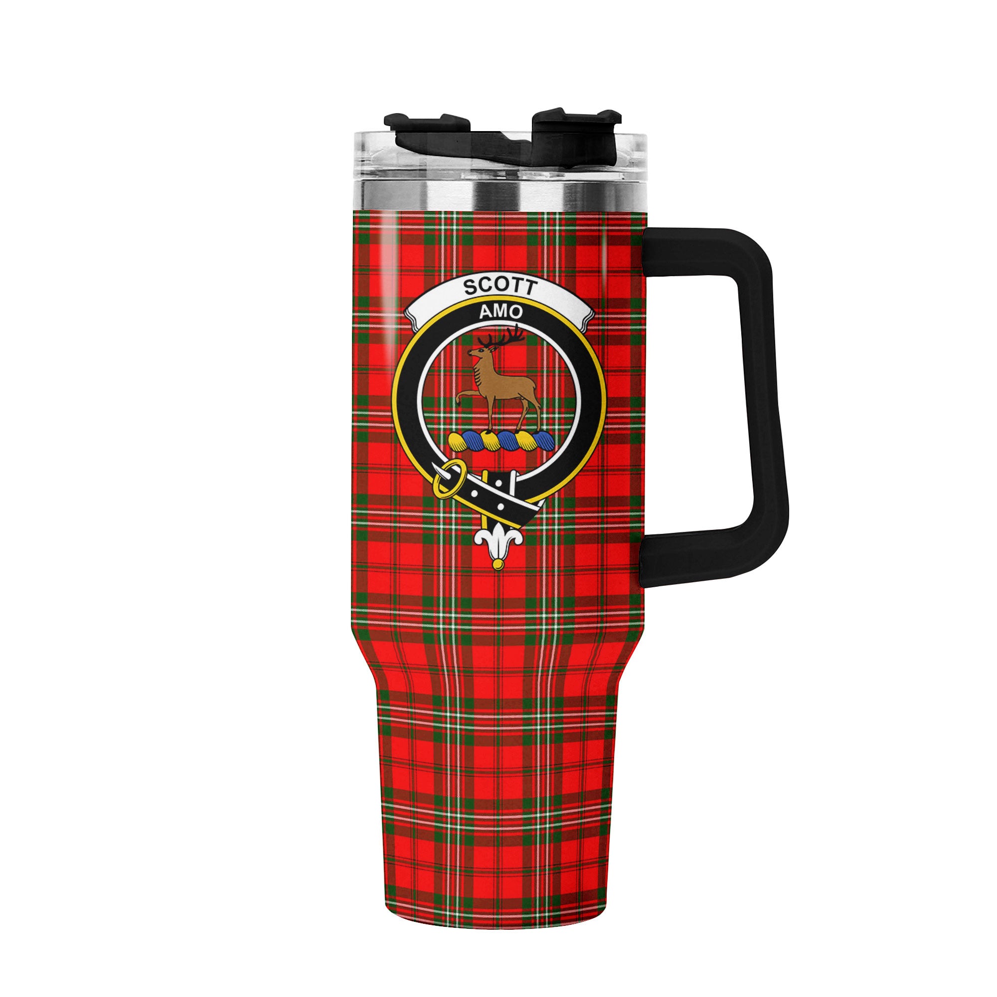 Scott Modern Tartan Crest 40 oz Insulated Tumbler with Handle