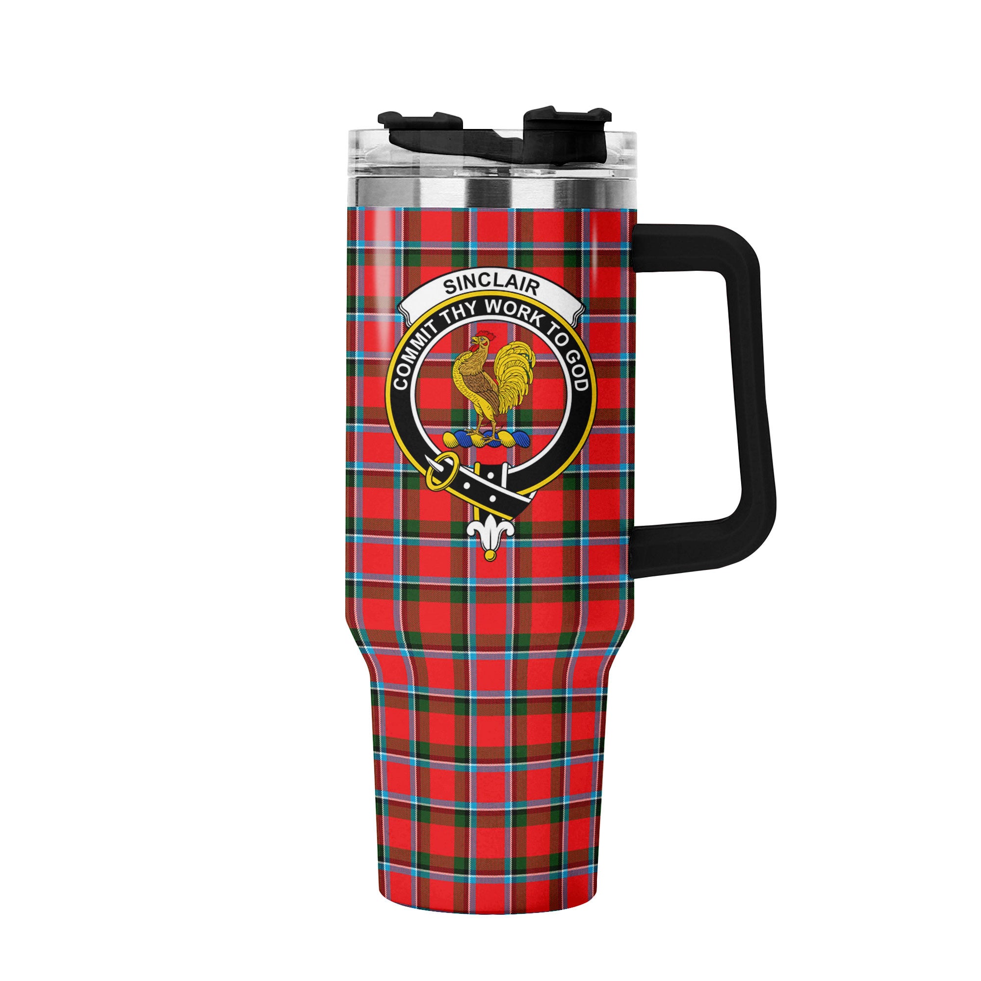 Sinclair Modern Tartan Crest 40 oz Insulated Tumbler with Handle