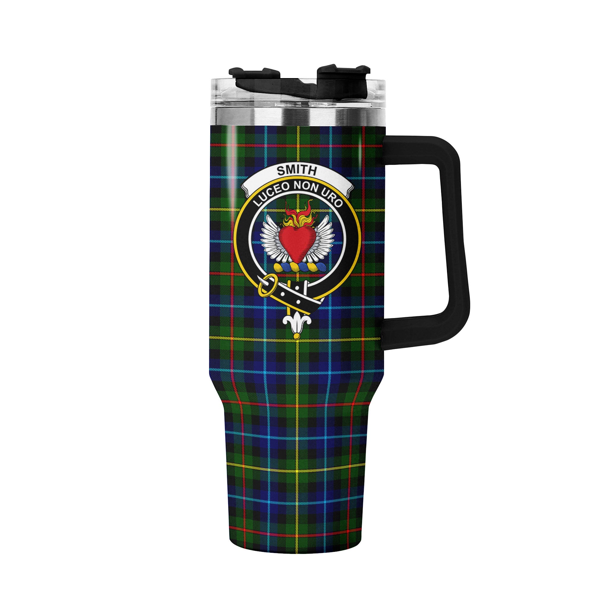 Smith Modern Tartan Crest 40 oz Insulated Tumbler with Handle