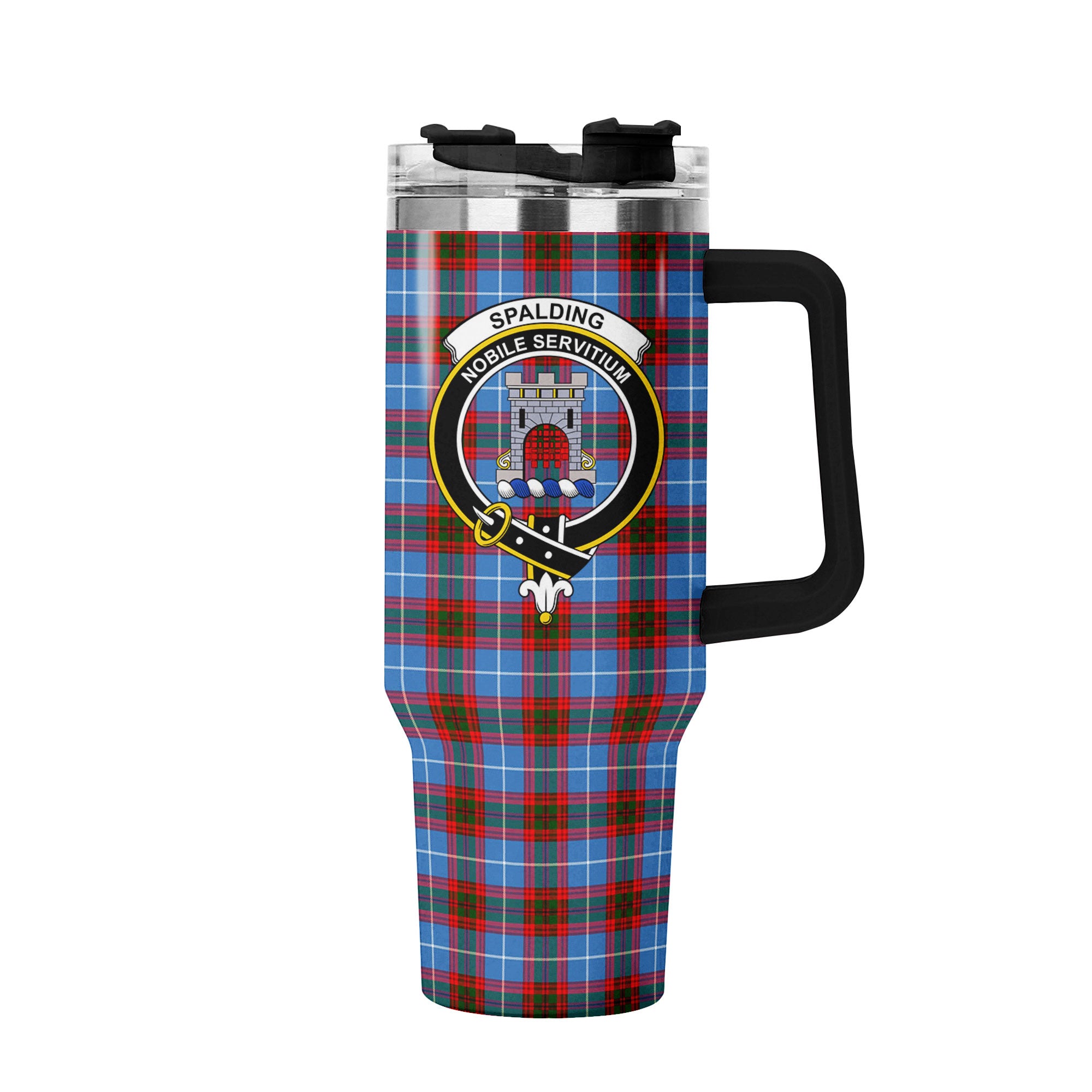 Spalding Tartan Crest 40 oz Insulated Tumbler with Handle
