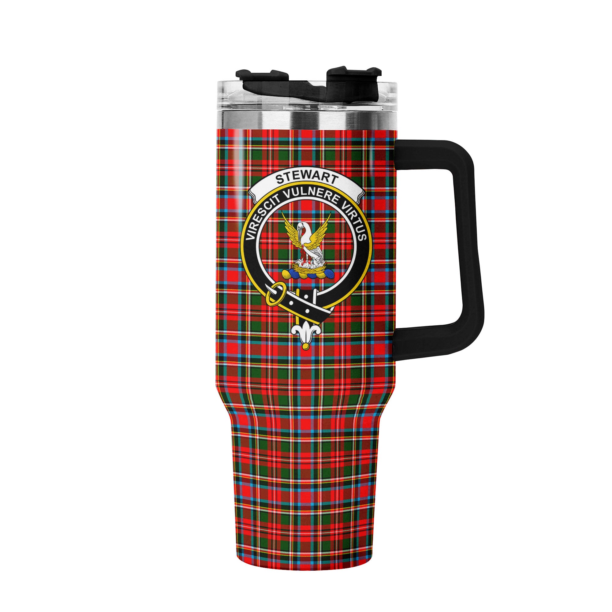 Stewart Royal Tartan Crest 40 oz Insulated Tumbler with Handle