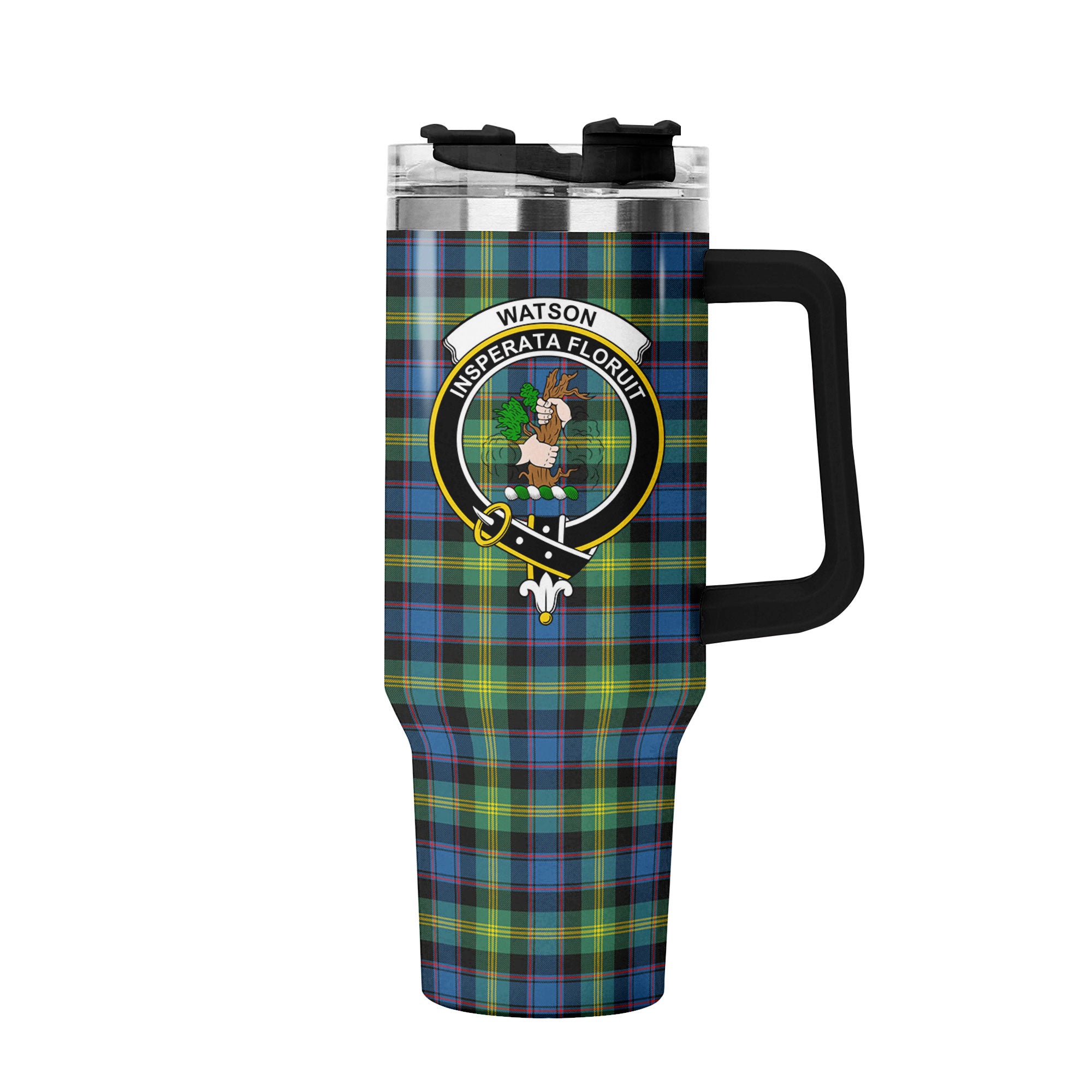 Watson Ancient Tartan Crest 40 oz Insulated Tumbler with Handle