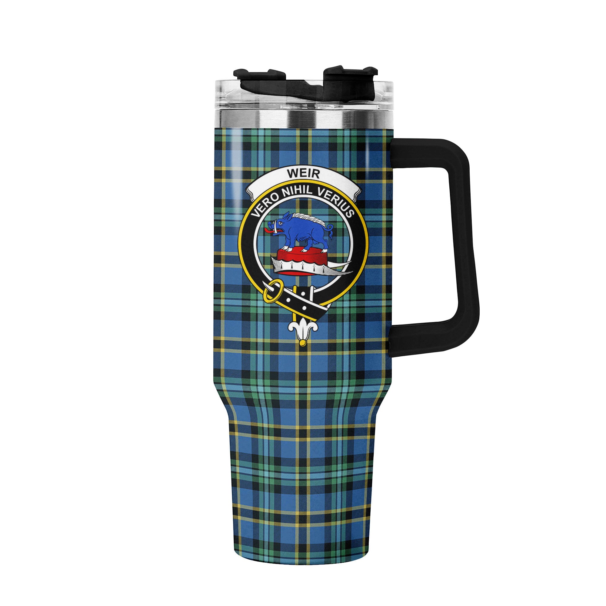Weir Ancient Tartan Crest 40 oz Insulated Tumbler with Handle
