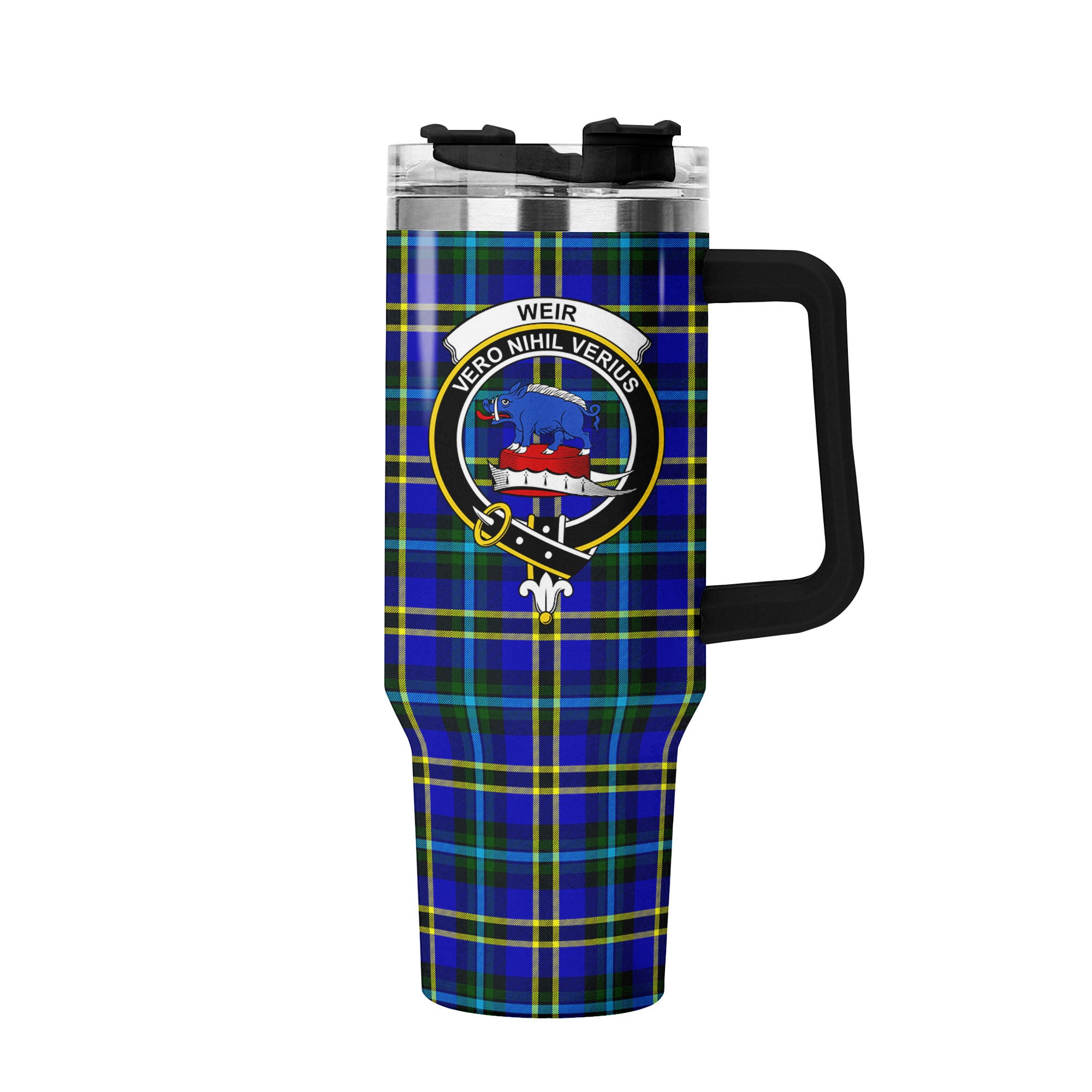 Weir Modern Tartan Crest 40 oz Insulated Tumbler with Handle