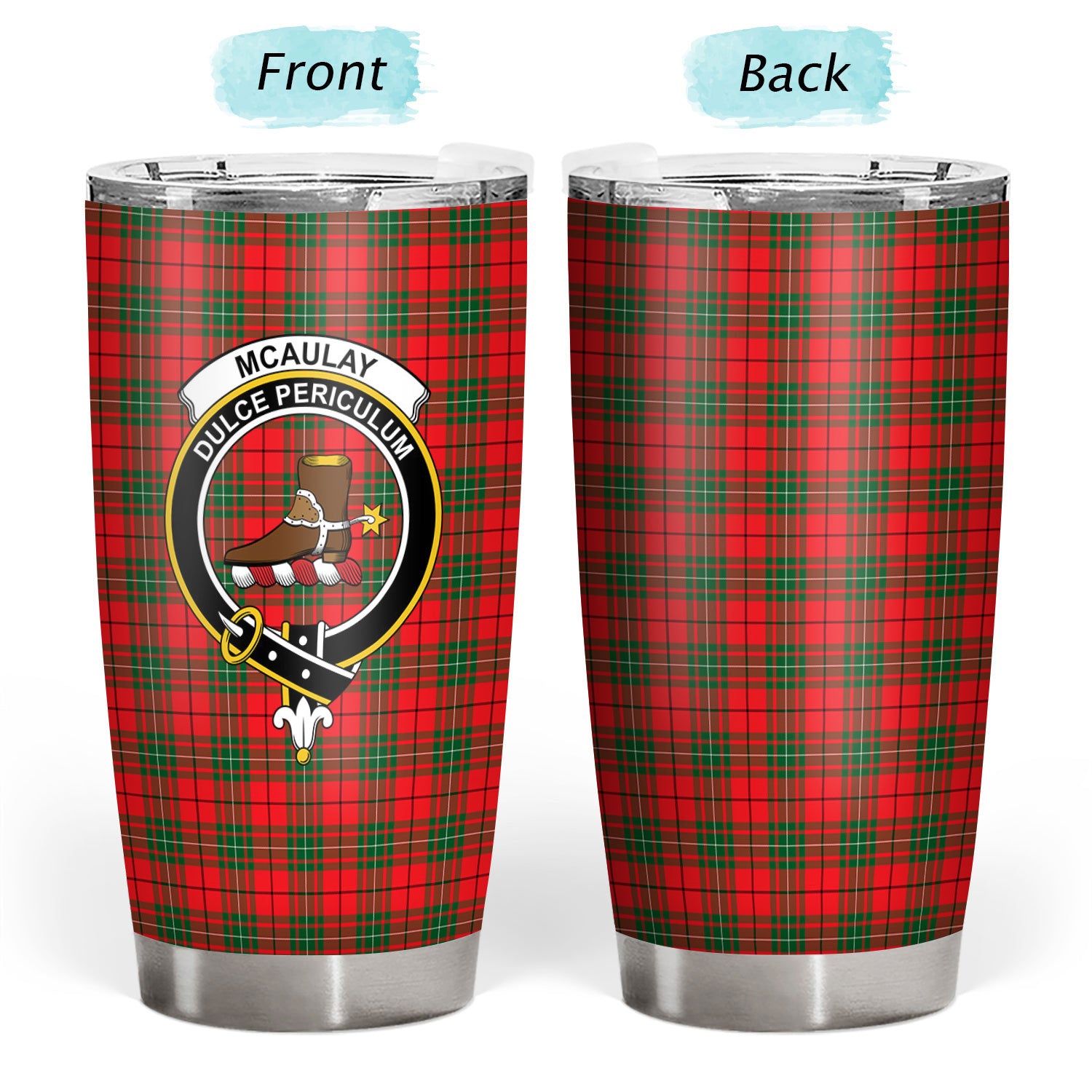 McAulay Modern Tartan Crest Tumbler