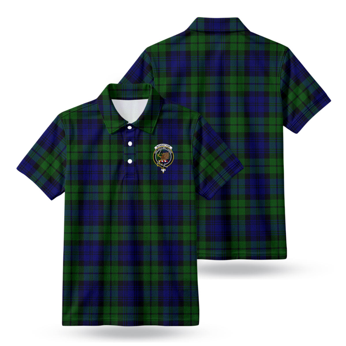 Bannatyne Tartan Crest Birdseye Mesh Polo Shirt