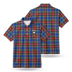 Bethune Modern Tartan Crest Birdseye Mesh Polo Shirt
