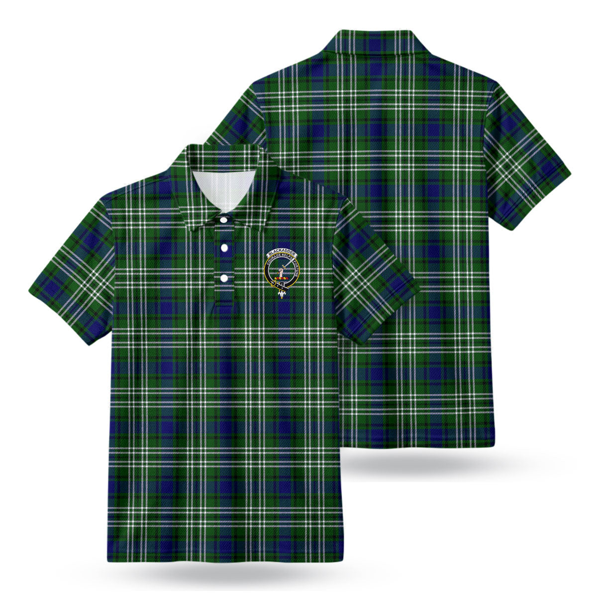 Blackadder Tartan Crest Birdseye Mesh Polo Shirt