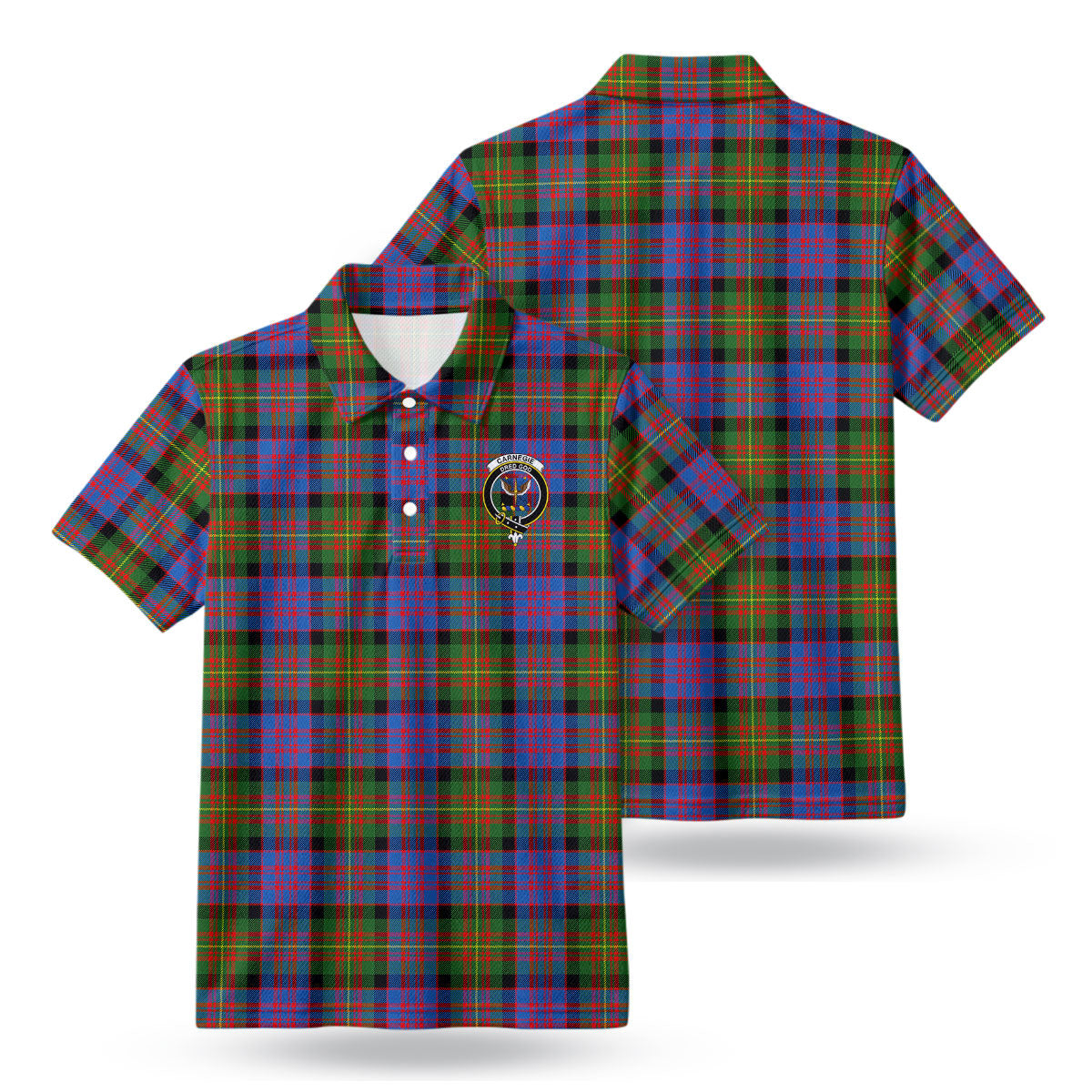 Carnegie Ancient Tartan Crest Birdseye Mesh Polo Shirt