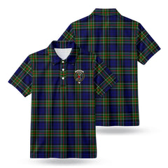 Colquhoun Modern Tartan Crest Birdseye Mesh Polo Shirt