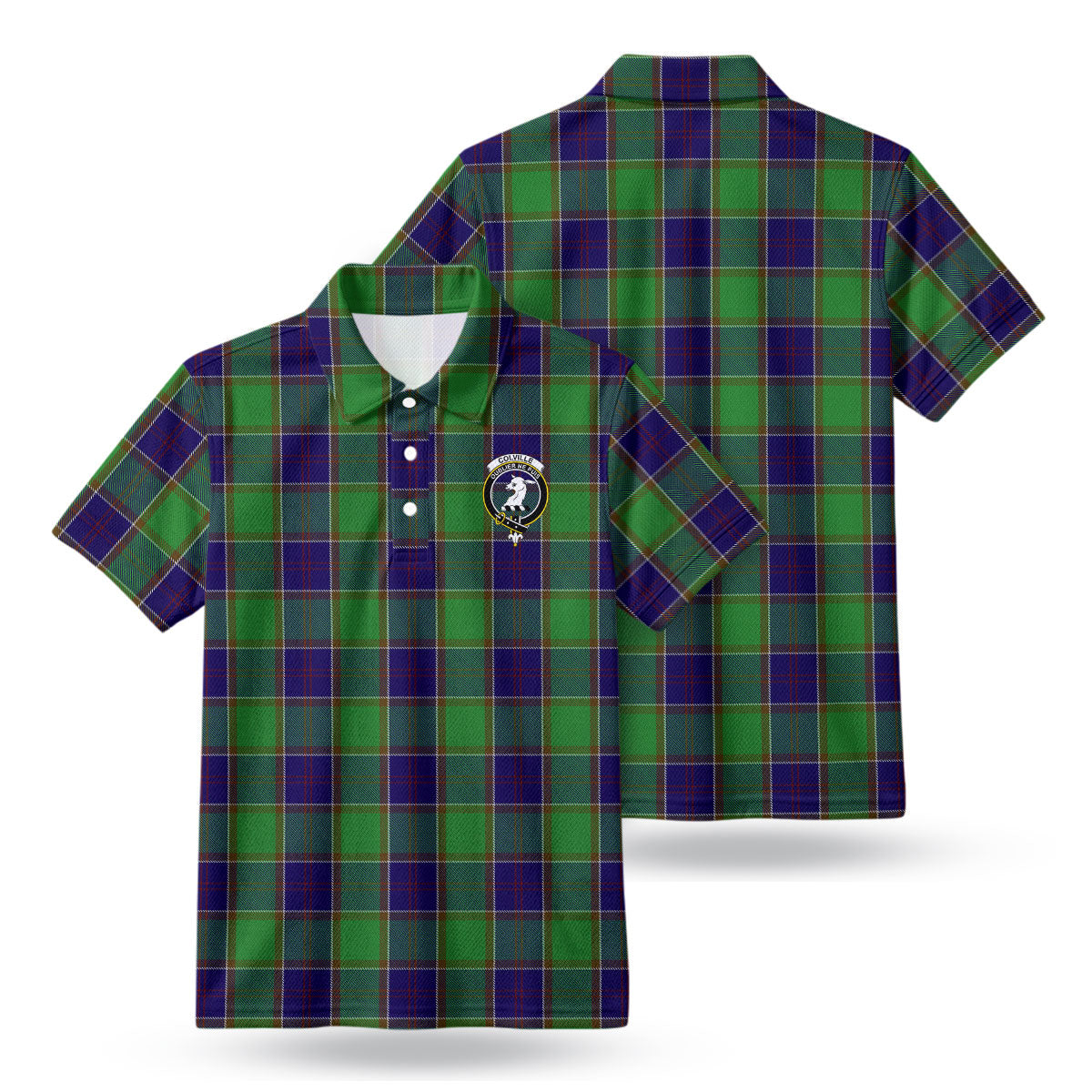 Colville Tartan Crest Birdseye Mesh Polo Shirt