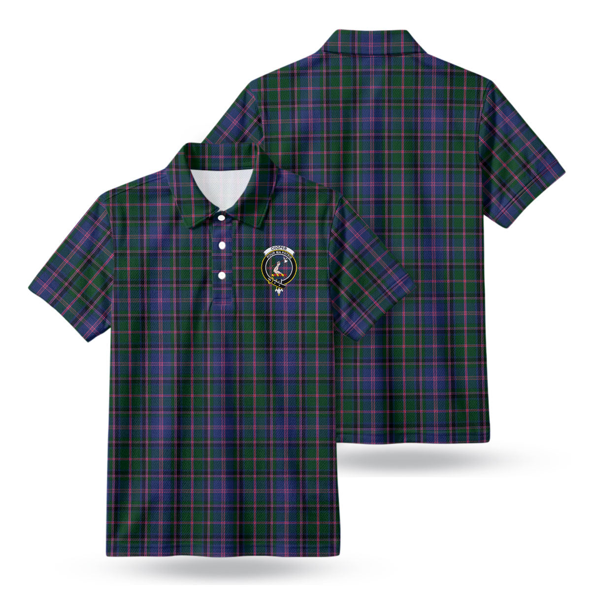Cooper Tartan Crest Birdseye Mesh Polo Shirt