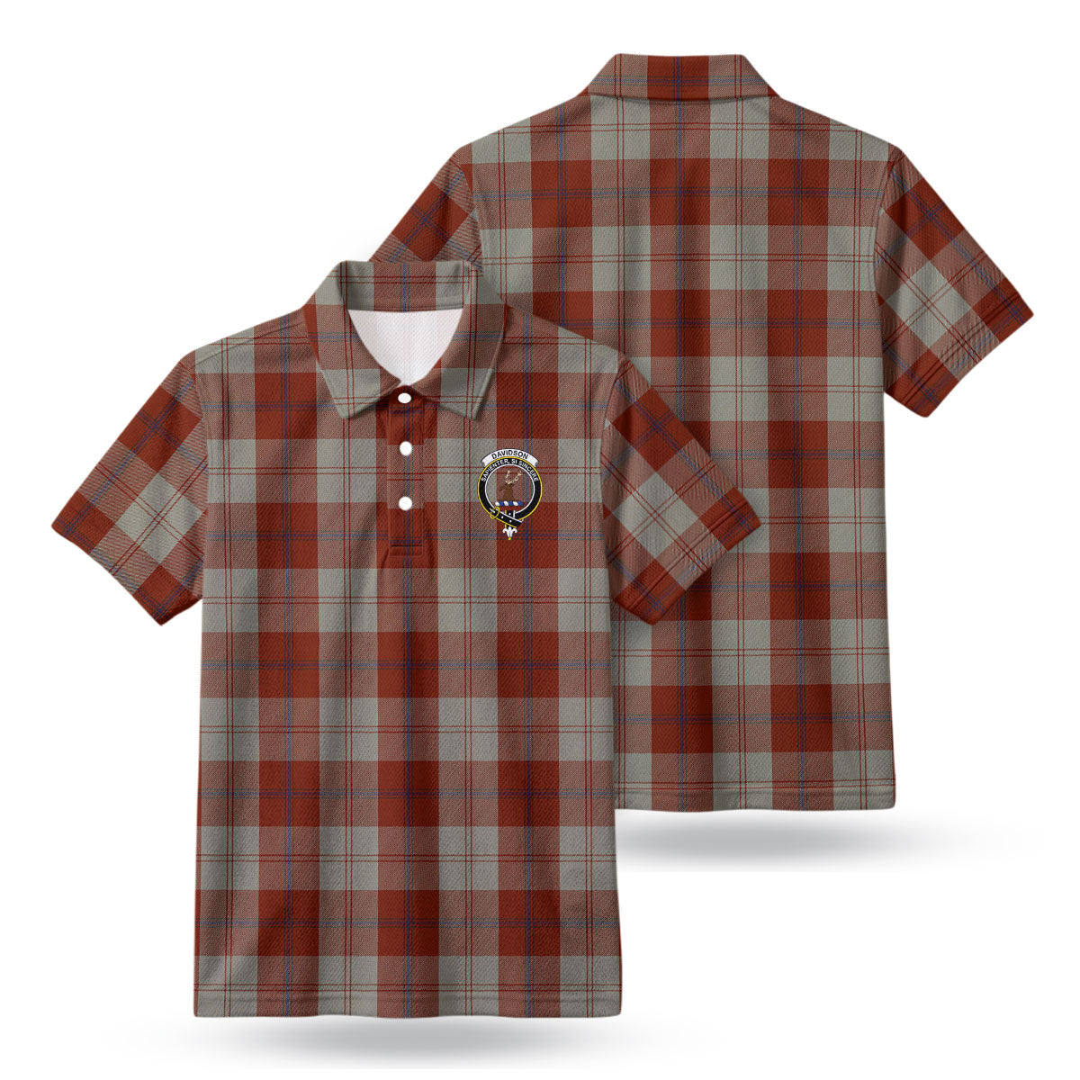 Davidson Dress Dancers Tartan Crest Birdseye Mesh Polo Shirt