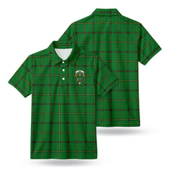 Don Tartan Crest Birdseye Mesh Polo Shirt