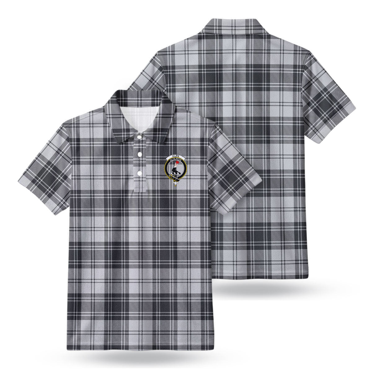 Glen Tartan Crest Birdseye Mesh Polo Shirt