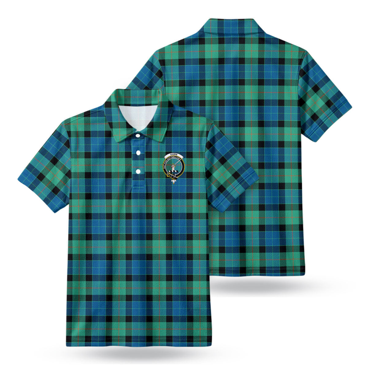 Gunn Ancient Tartan Crest Birdseye Mesh Polo Shirt