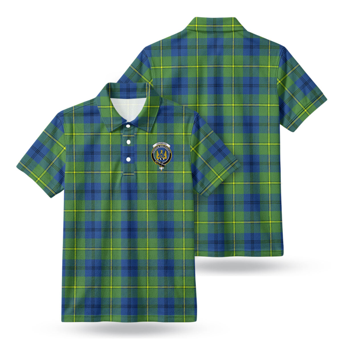 Johnson Ancient Tartan Crest Birdseye Mesh Polo Shirt