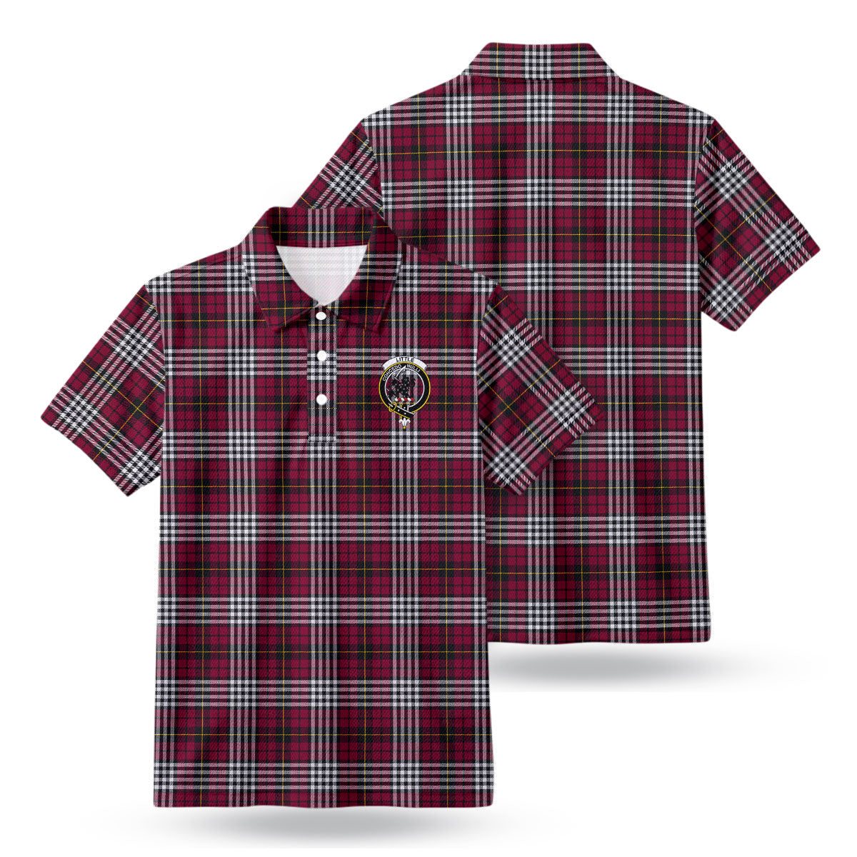 Little Tartan Crest Birdseye Mesh Polo Shirt