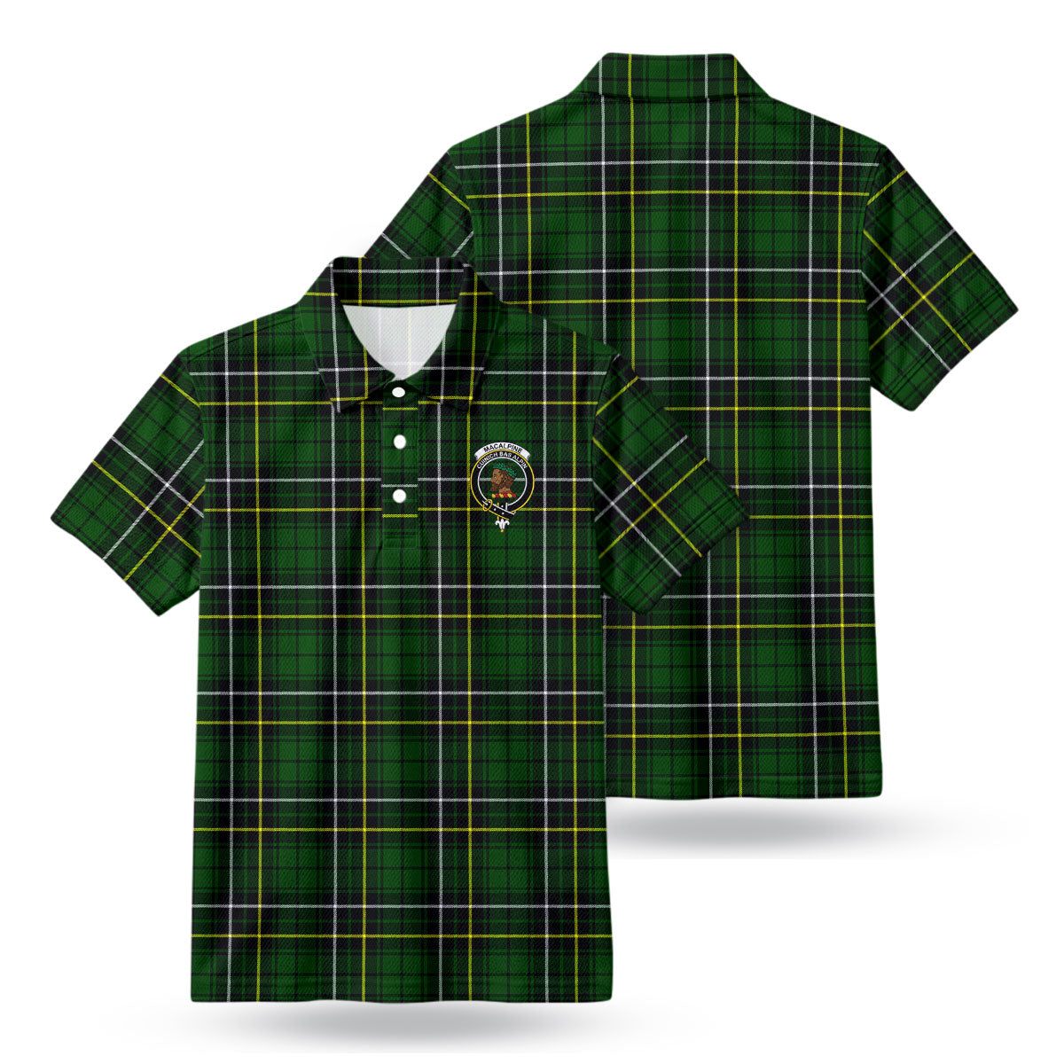 MacAlpine Modern Tartan Crest Birdseye Mesh Polo Shirt