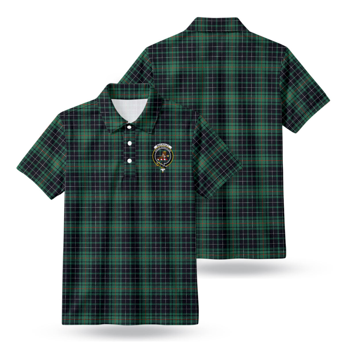 MacAuley Hunting Ancient Tartan Crest Birdseye Mesh Polo Shirt