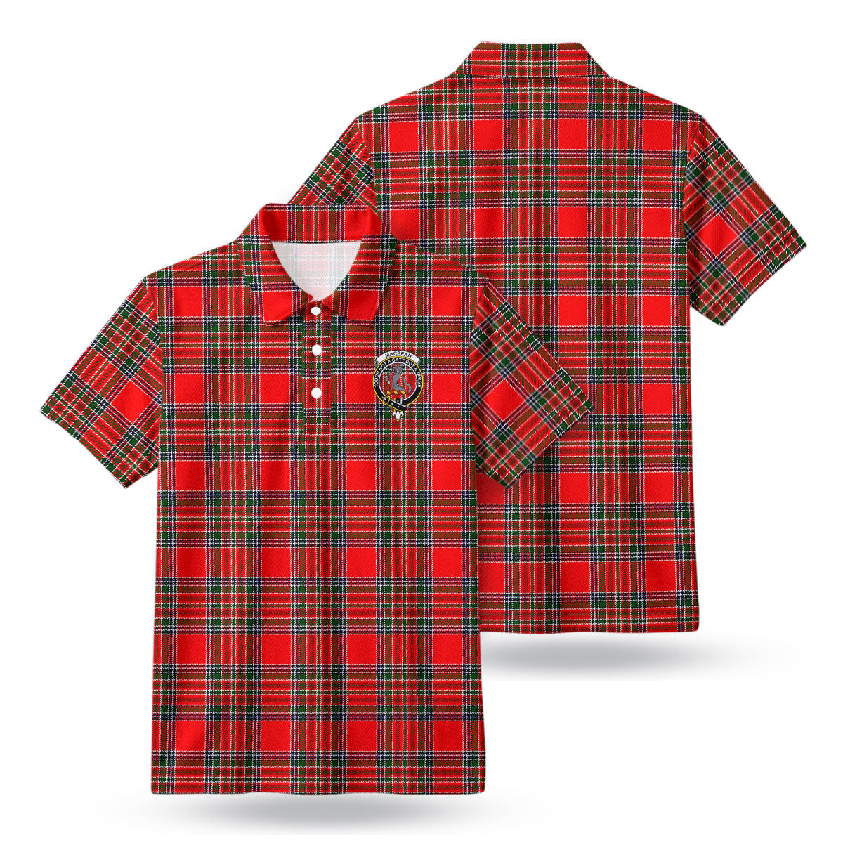 MacBean Tartan Crest Birdseye Mesh Polo Shirt