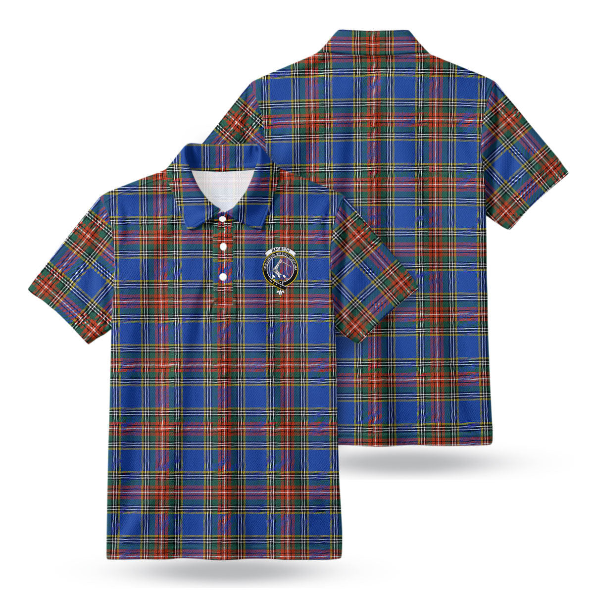 MacBeth Ancient Tartan Crest Birdseye Mesh Polo Shirt