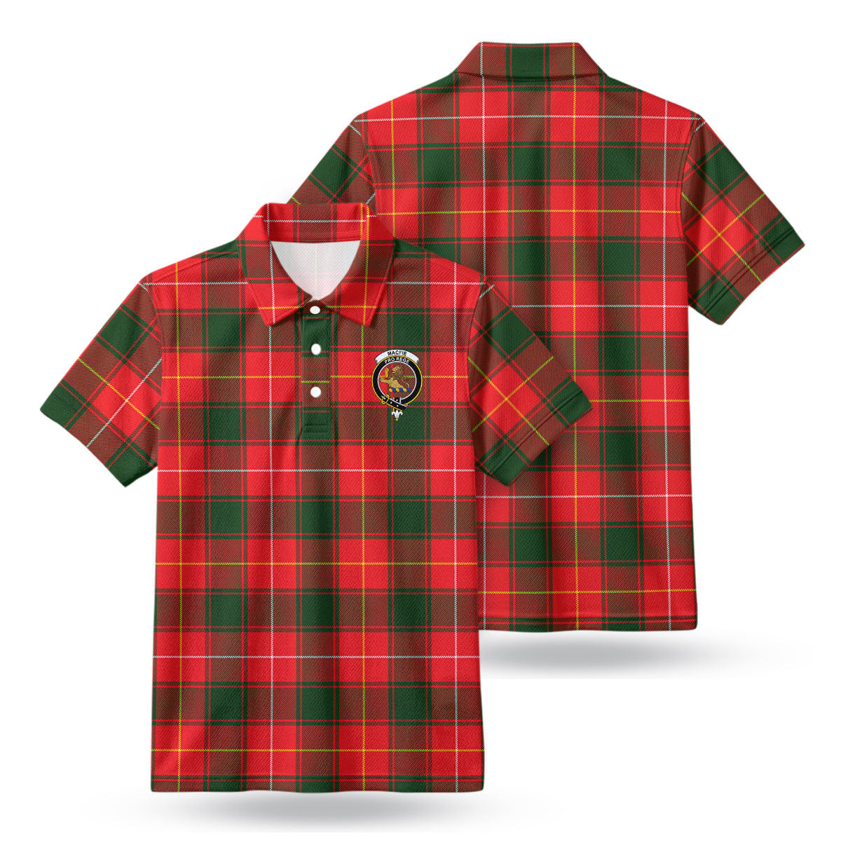 MacFie Tartan Crest Birdseye Mesh Polo Shirt