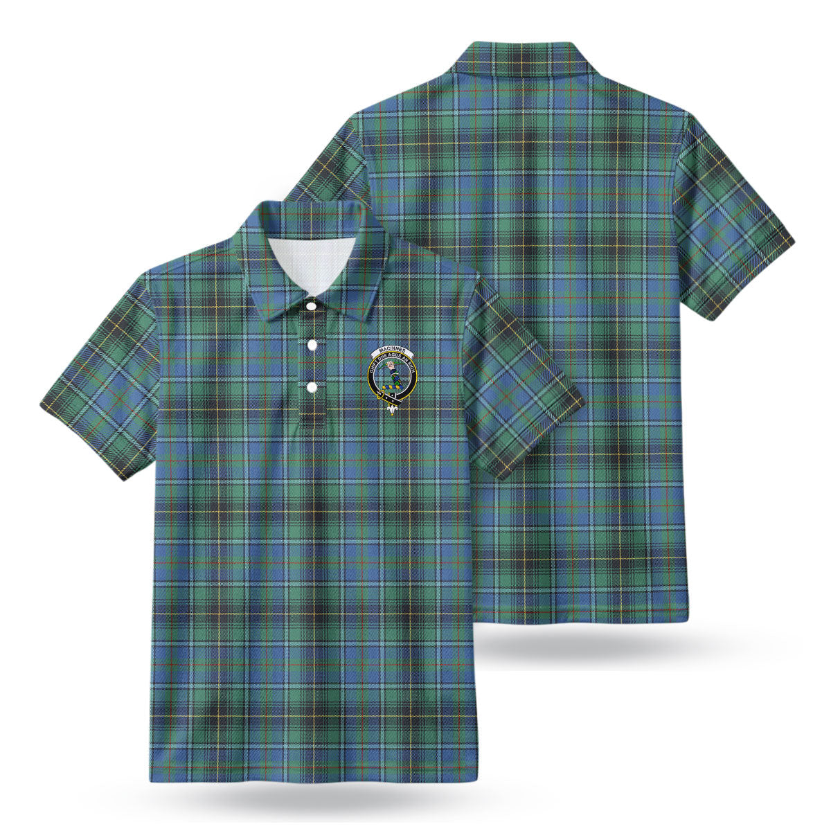MacInnes Ancient Tartan Crest Birdseye Mesh Polo Shirt